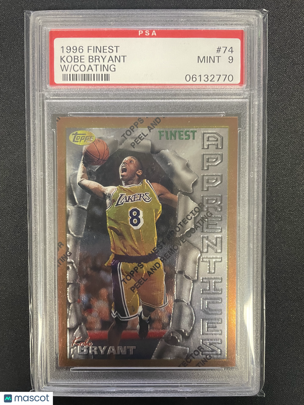 1996 Finest Kobe Bryant #74 W Coating PSA 9