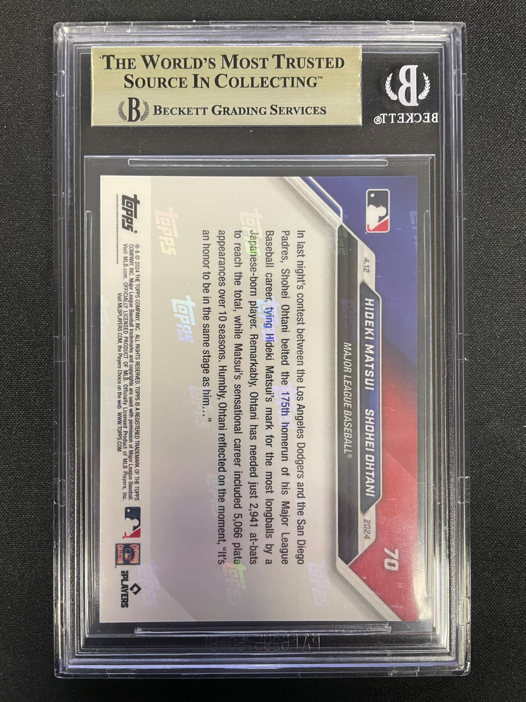 2024 Topps Now Shohei Ohtani Hideki Matsui #70 /Shohei