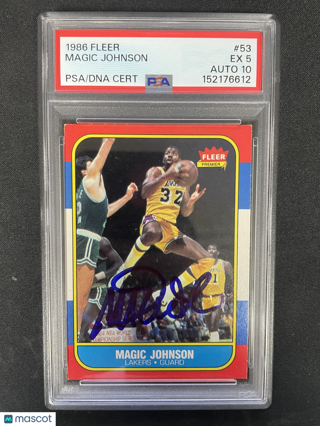 1986 Fleer Magic Johnson #53 Auto 10
