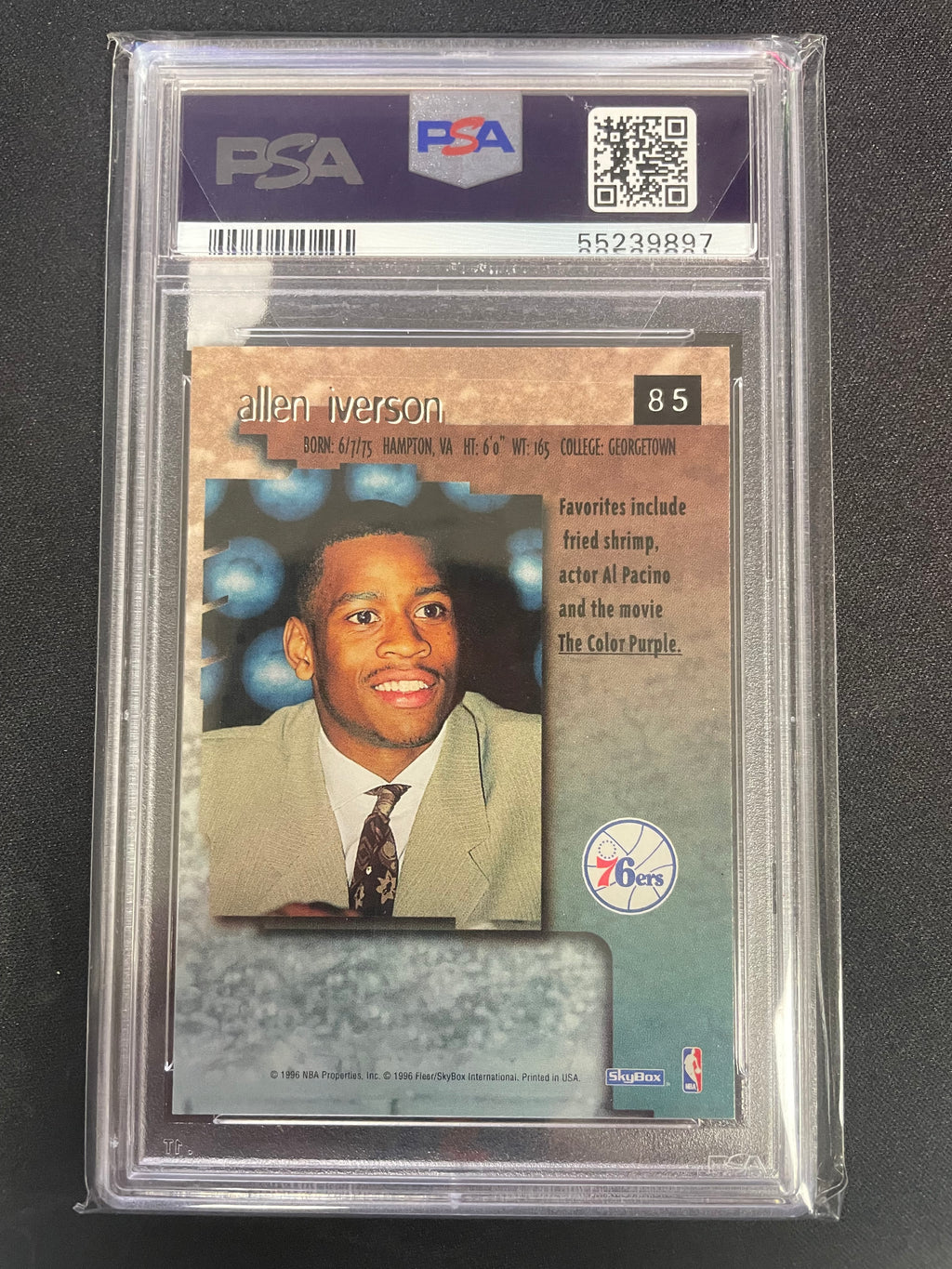 1996 Skybox Premium Allen Iverson #85 PSA 9