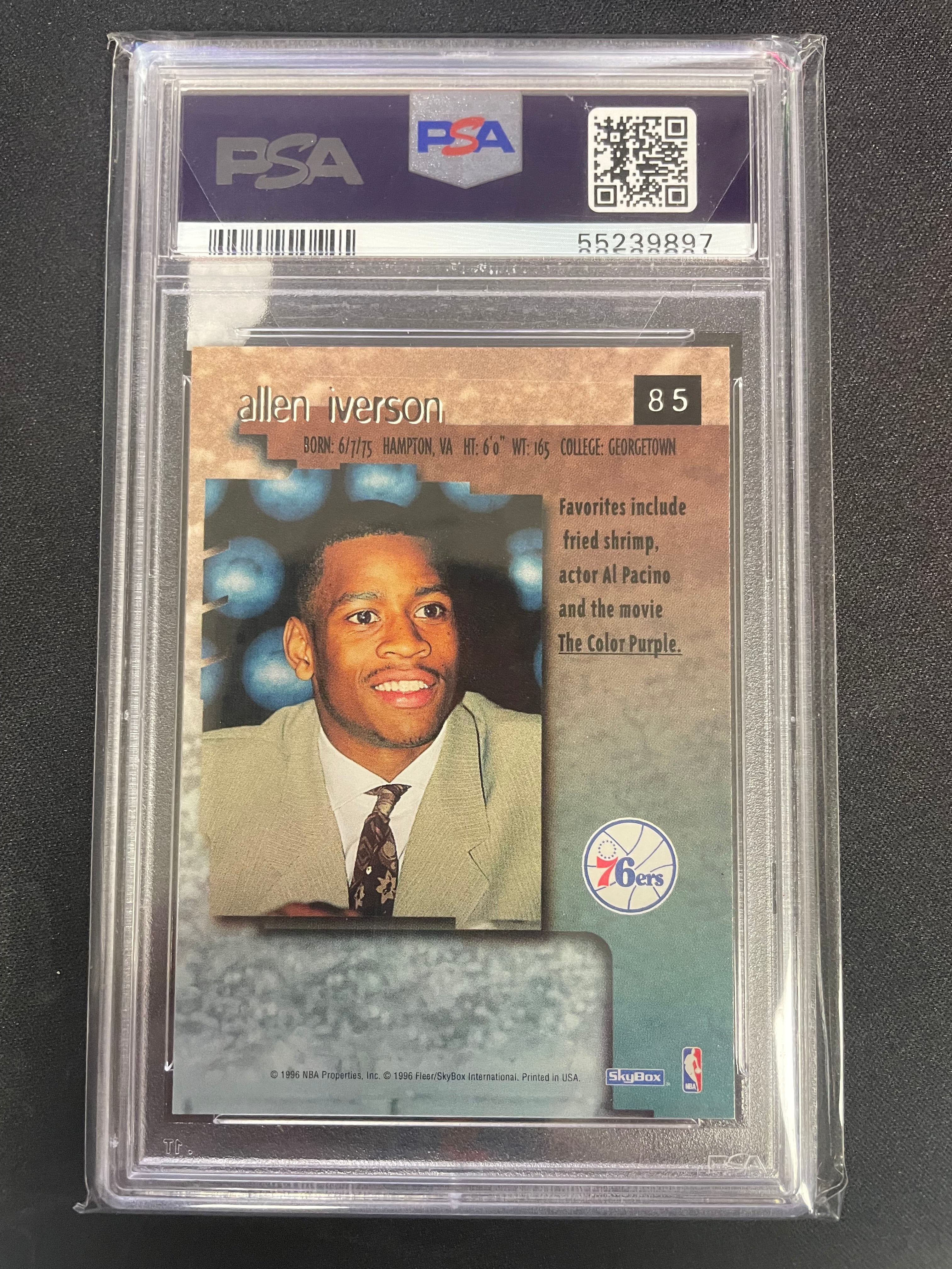 1996 Skybox Premium Allen Iverson #85 PSA 9
