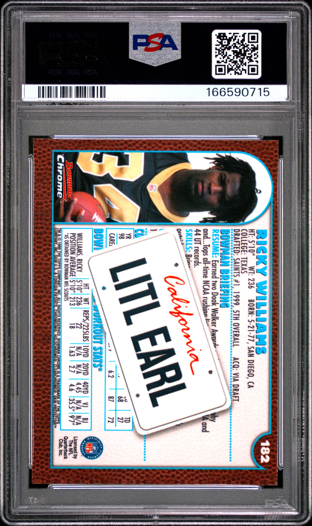 1999 Bowman Chrome Ricky Williams #182