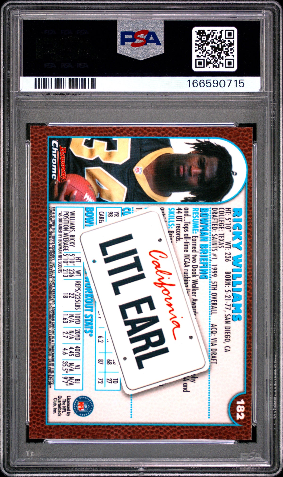 1999 Bowman Chrome Ricky Williams #182