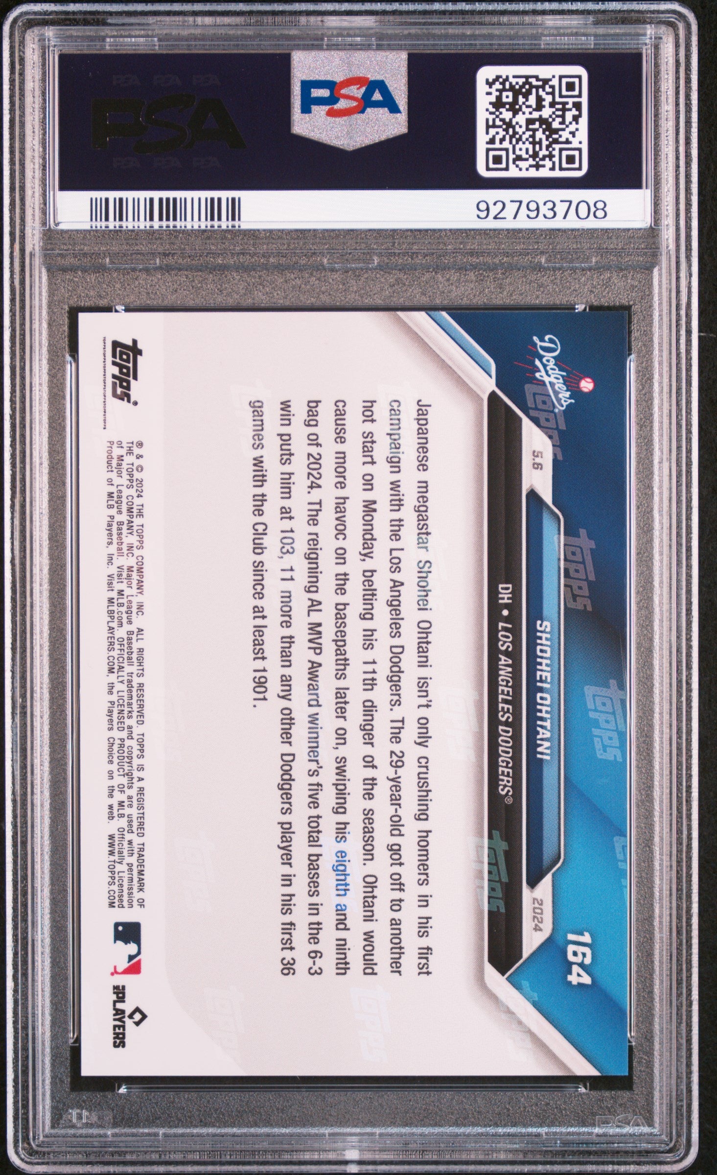 2024 Topps Now Shohei Ohtani #164 PSA 9