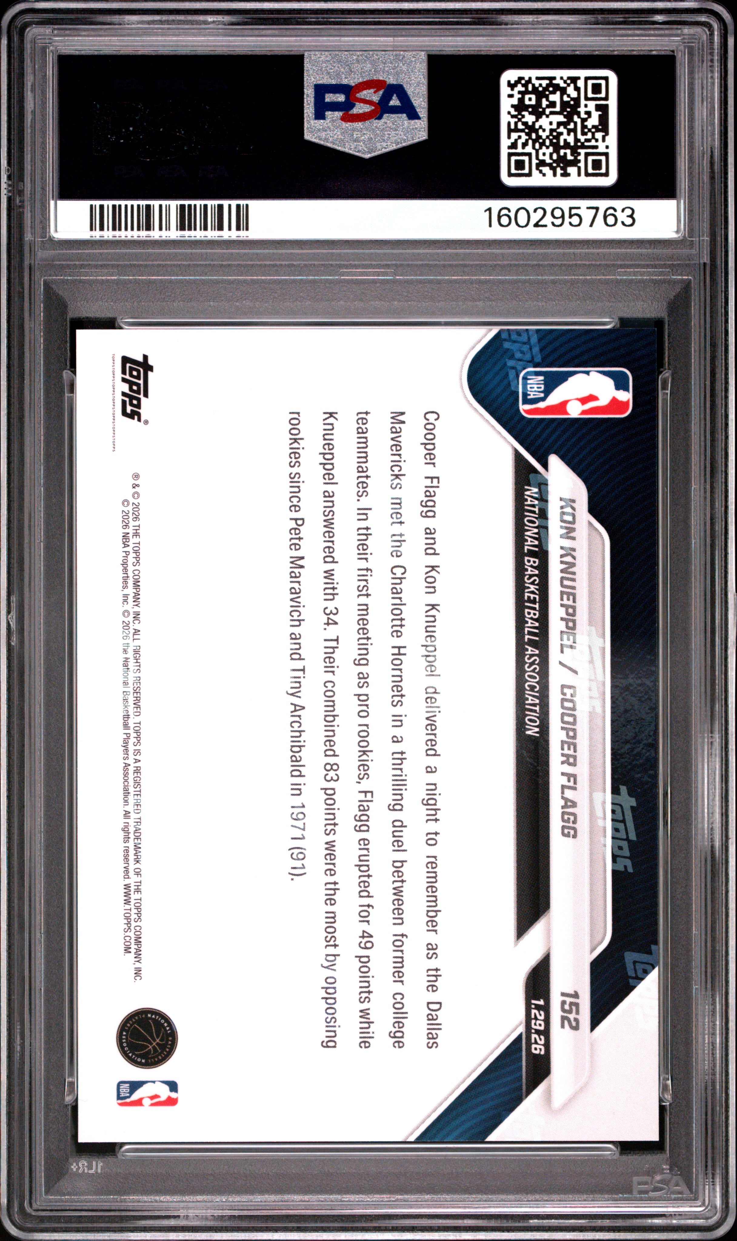 2025 Topps Now Knueppel Flagg #152 PSA 10