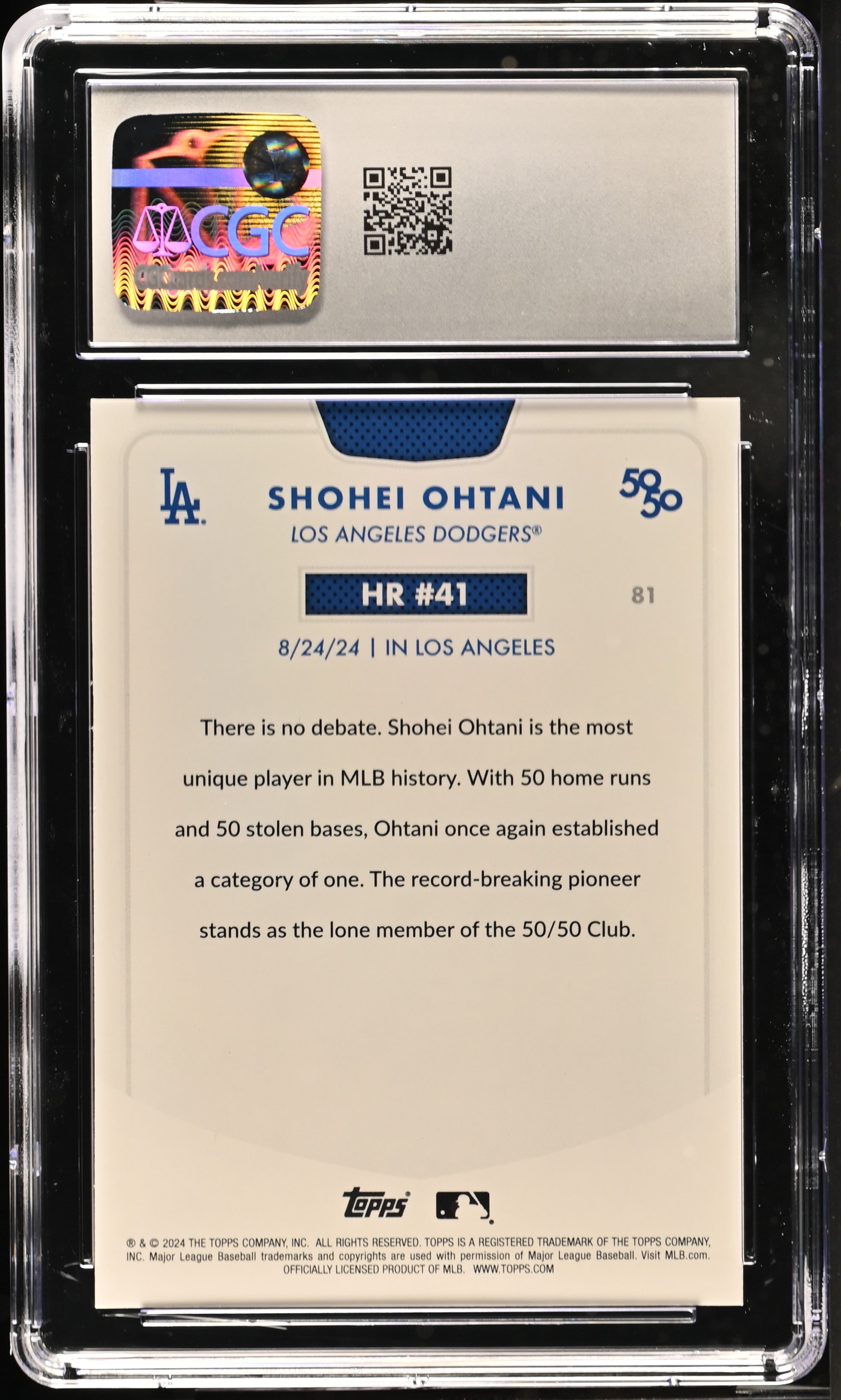 2024 Topps 50/50 Shohei Ohtani #81 CGC 9