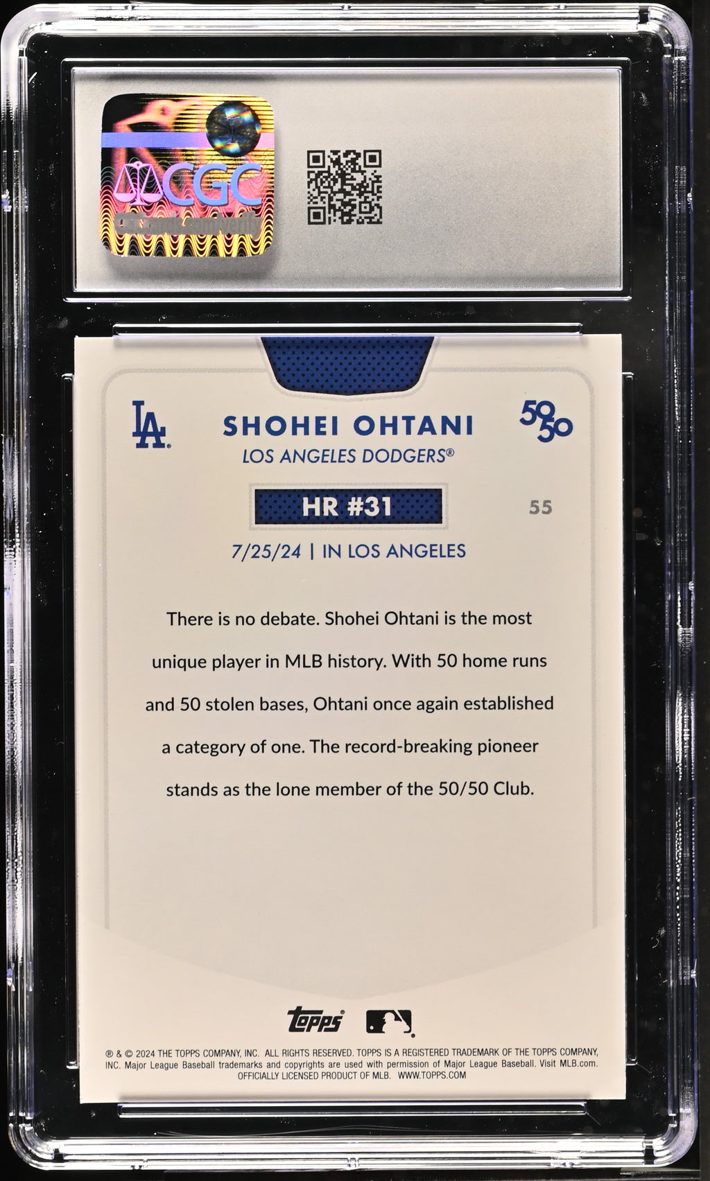 2024 Topps 50/50 Shohei Ohtani #55 CGC 8