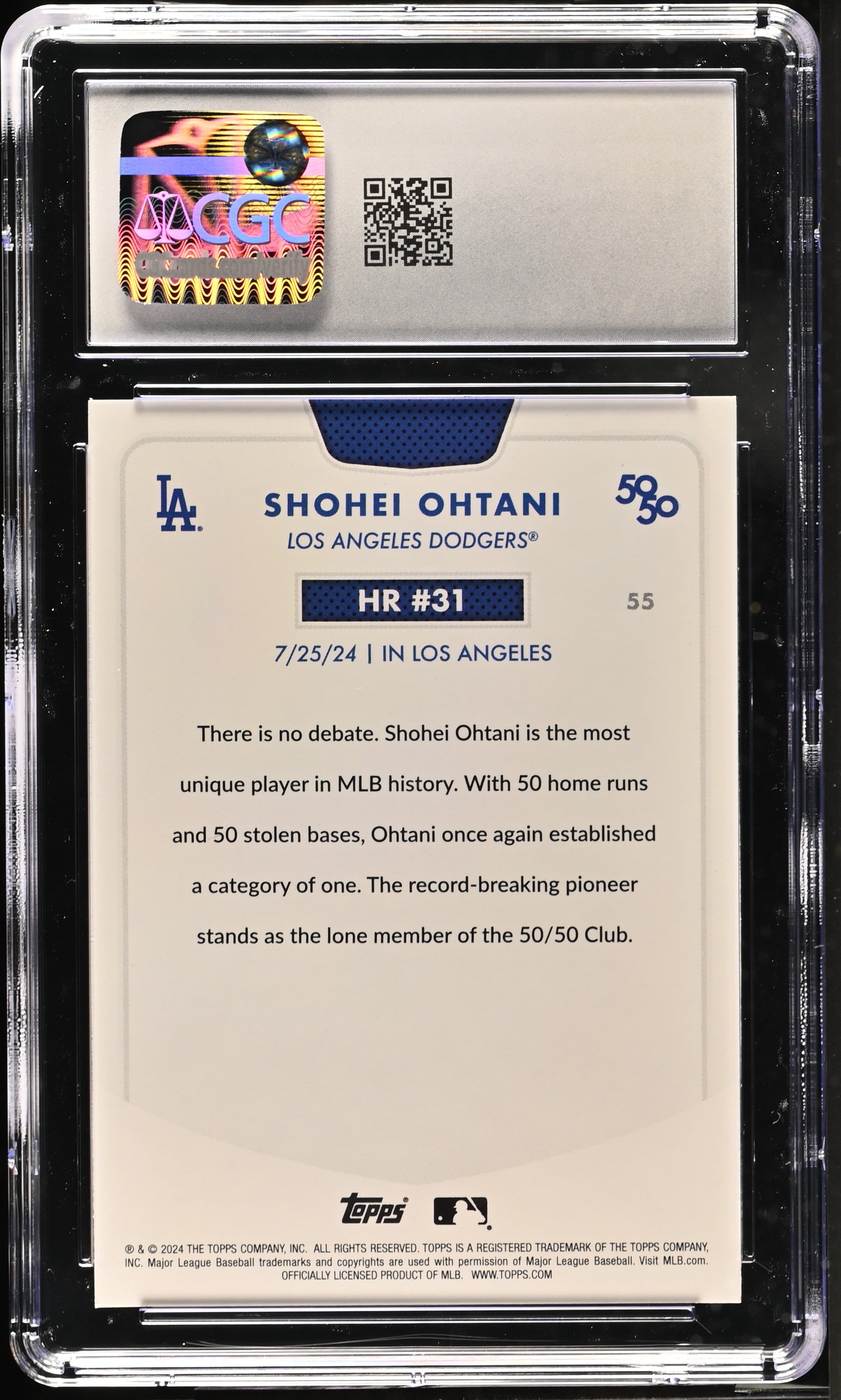 2024 Topps 50/50 Shohei Ohtani #55 CGC 8