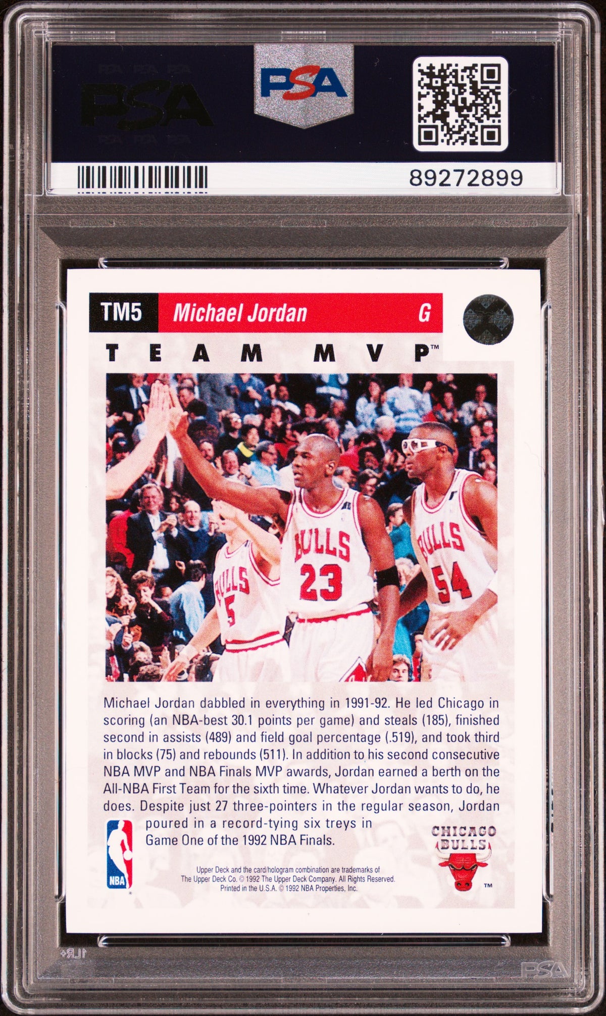 1992 Upper Deck Team Mvp's Michael Jordan #TM5