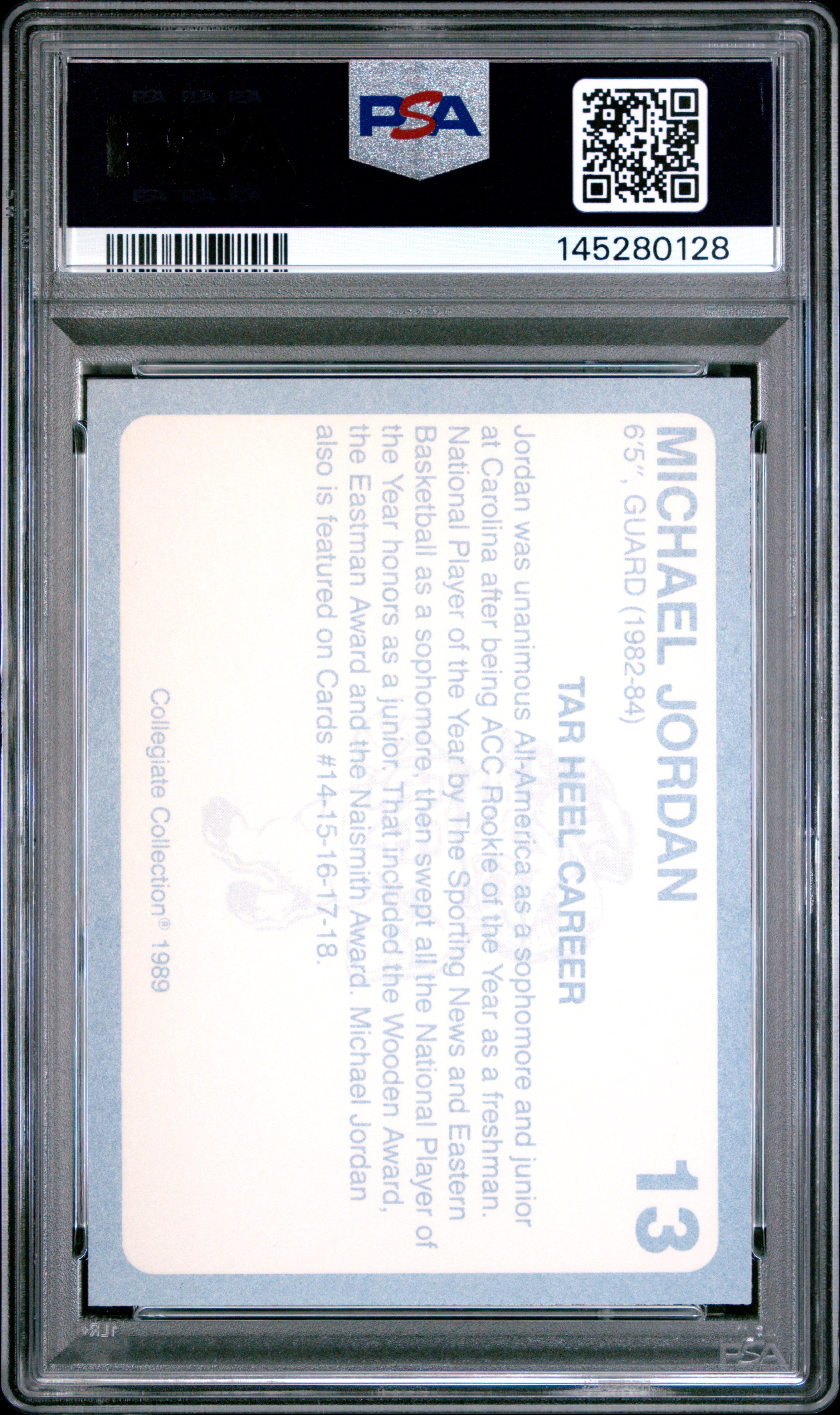 1989 Collegiate Collection North Carolina Michael Jordan #13 PSA 9