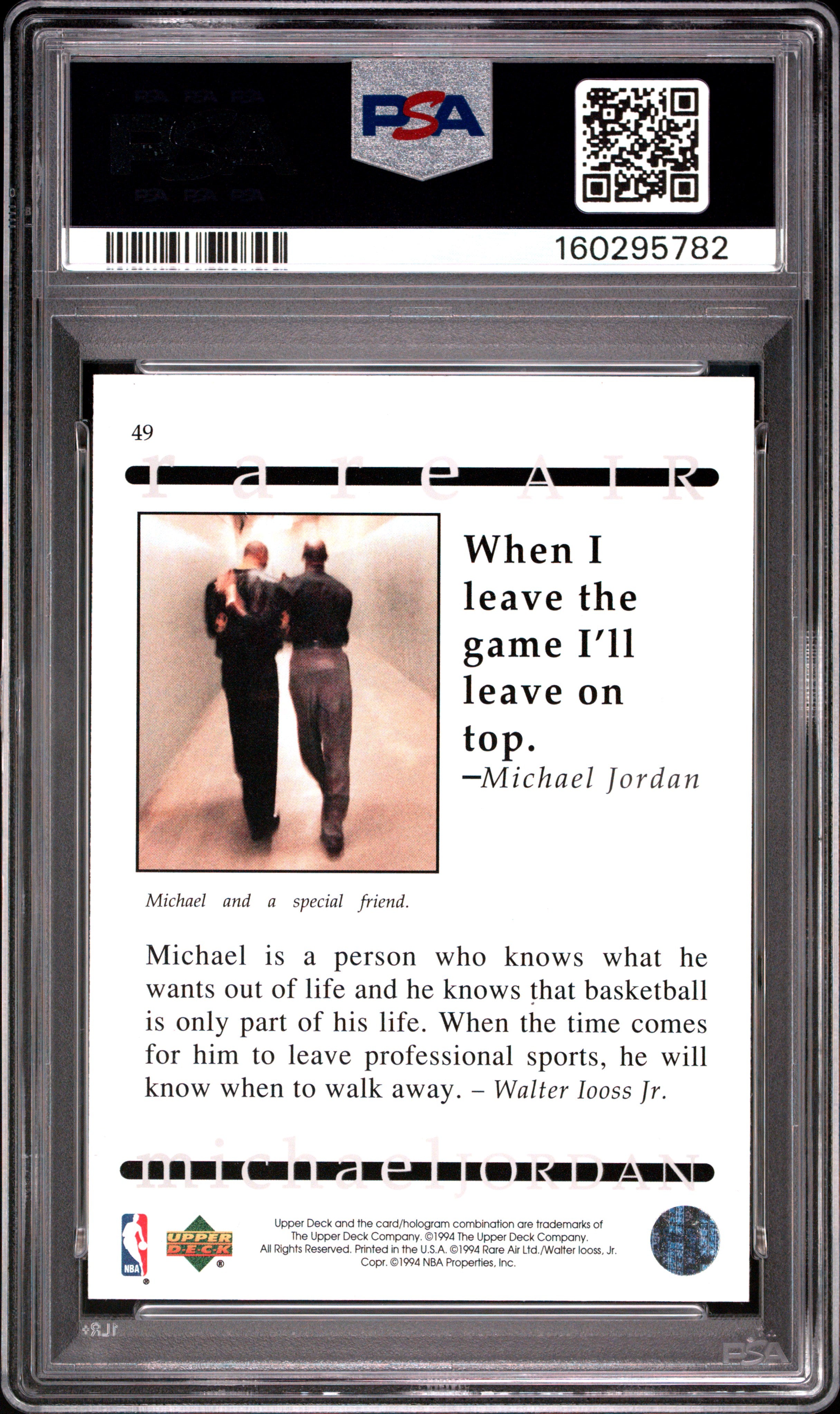 1994 Upper Deck MJ Rare Air Michael Jordan #49 PSA 10
