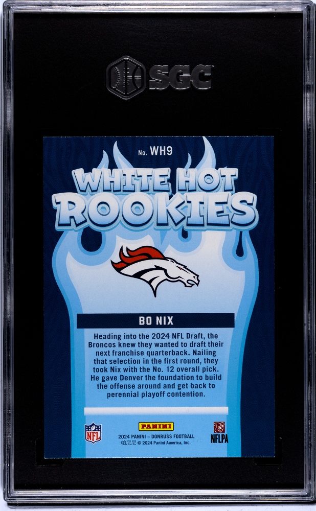 2024 Donruss Bo Nix #WH9 White Hot Rookies SGC 9