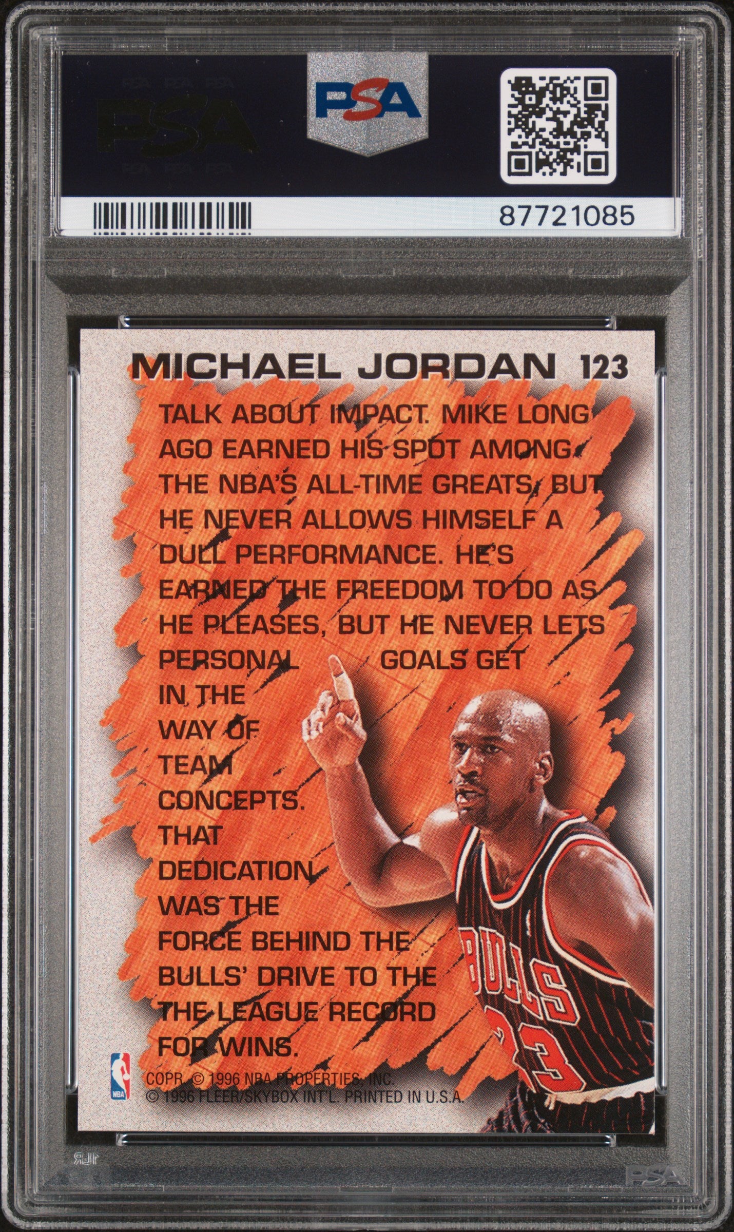 1996 Fleer Michael Jordan #123 PSA 7