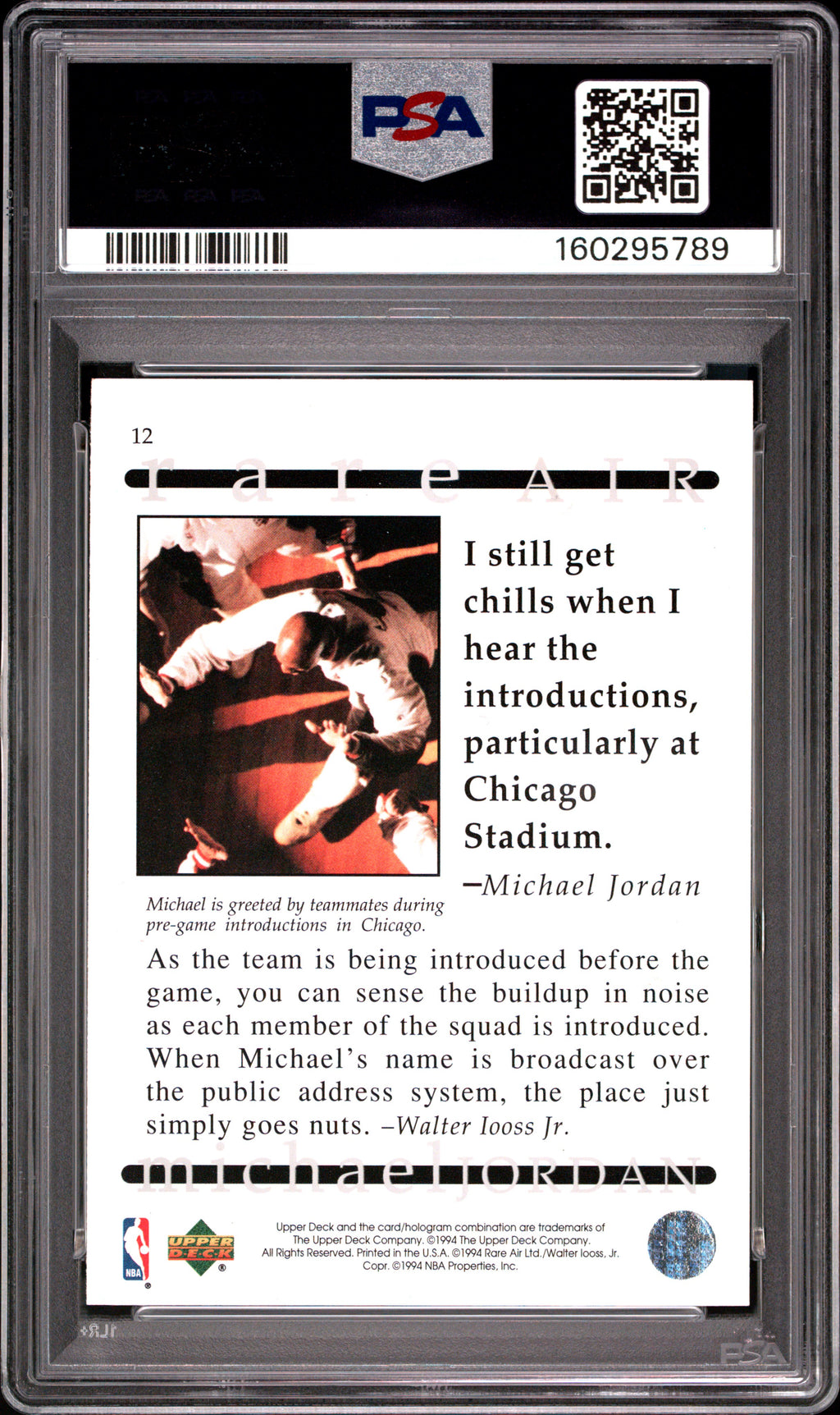 1994 Upper Deck MJ Rare Air Michael Jordan #12 PSA 8