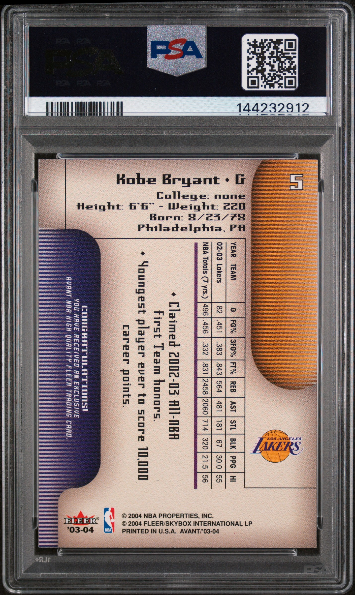 2003 Fleer Avant Kobe Bryant #5