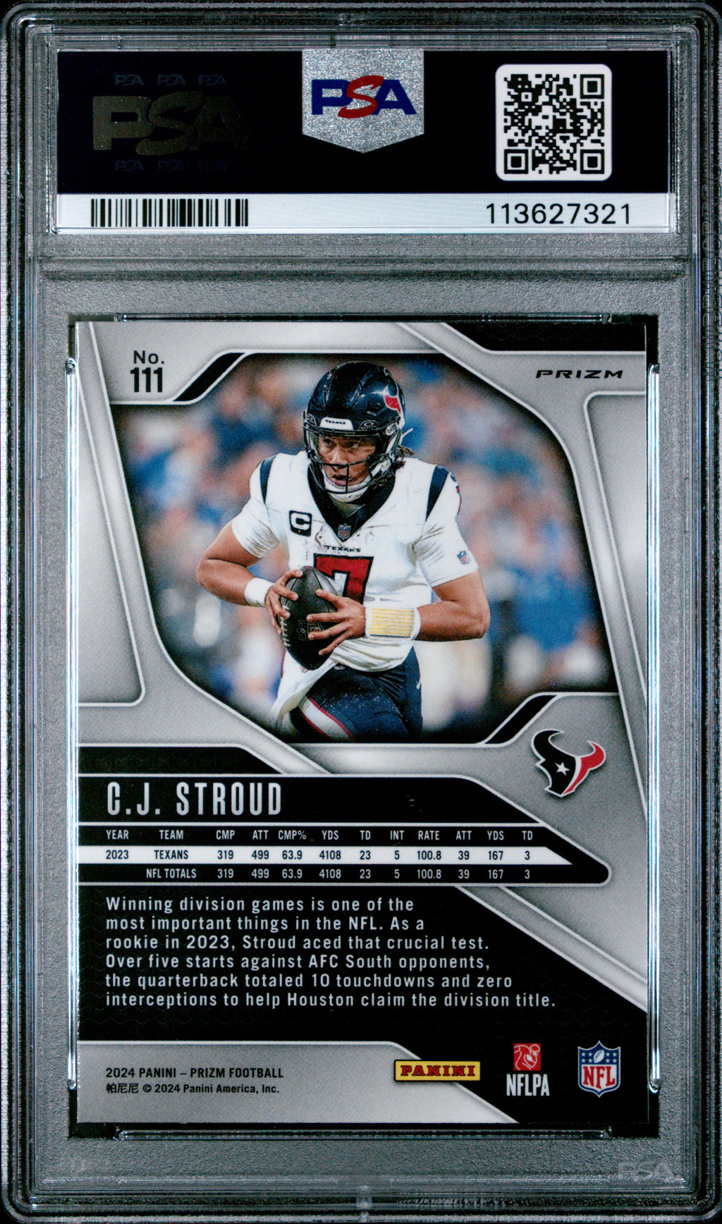 2024 Panini Prizm CJ Stroud #111 Disco PSA 10
