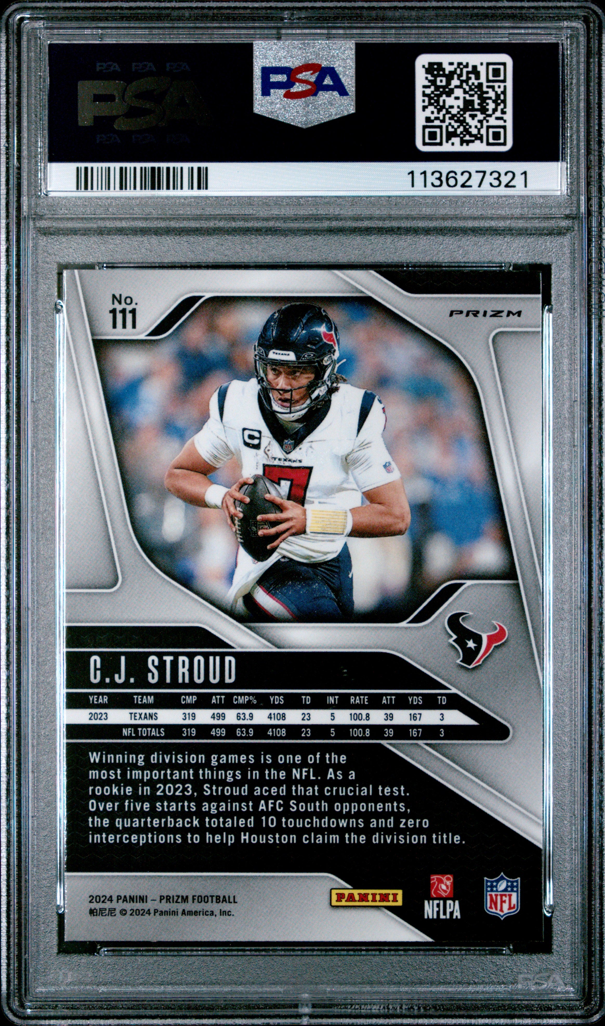 2024 Panini Prizm CJ Stroud #111 Disco PSA 10