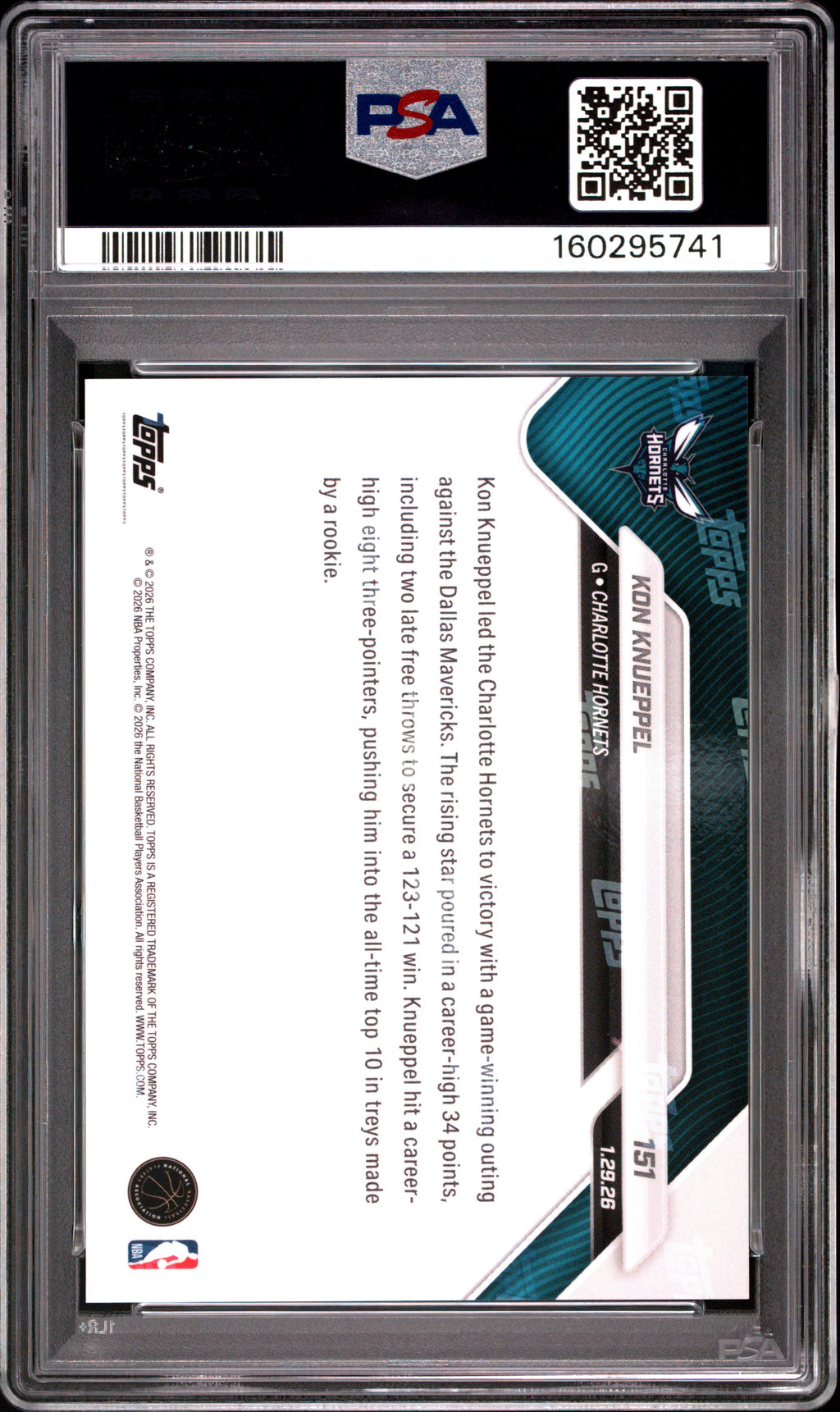 2025 Topps Now Kon Knueppel #151 PSA 10