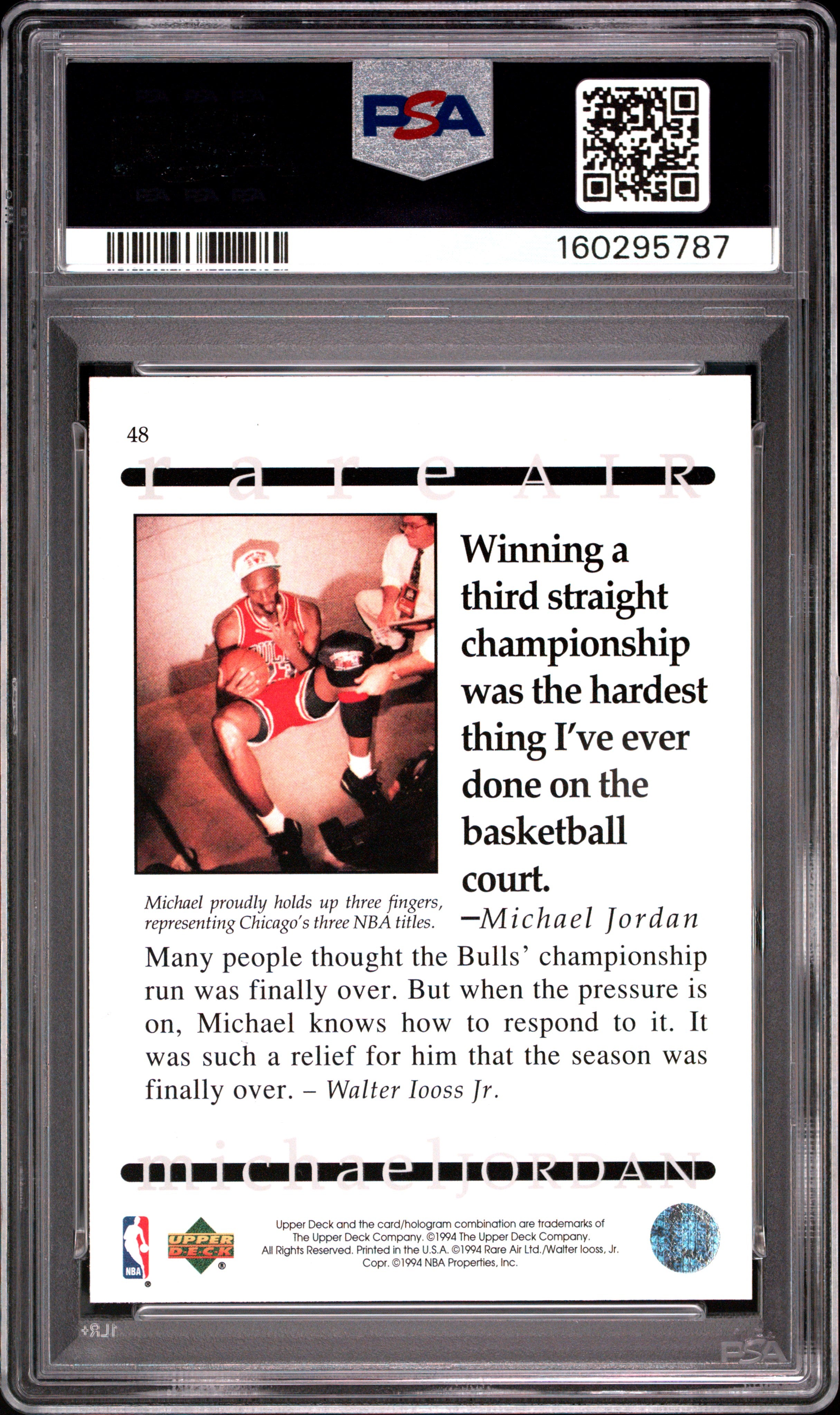 1994 Upper Deck MJ Rare Air Michael Jordan #48 PSA 9