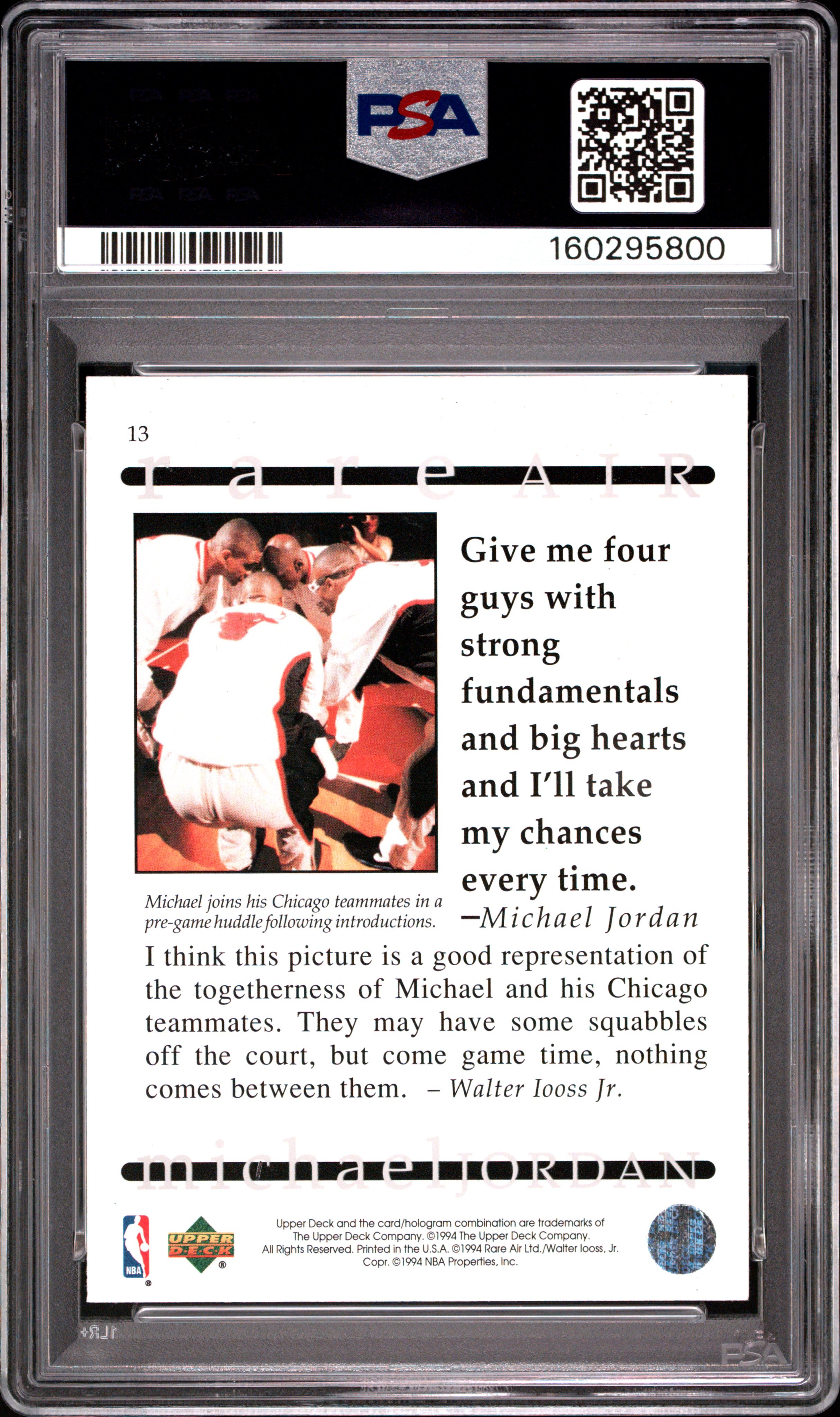 1994 Upper Deck MJ Rare Air Michael Jordan #13 PSA 8