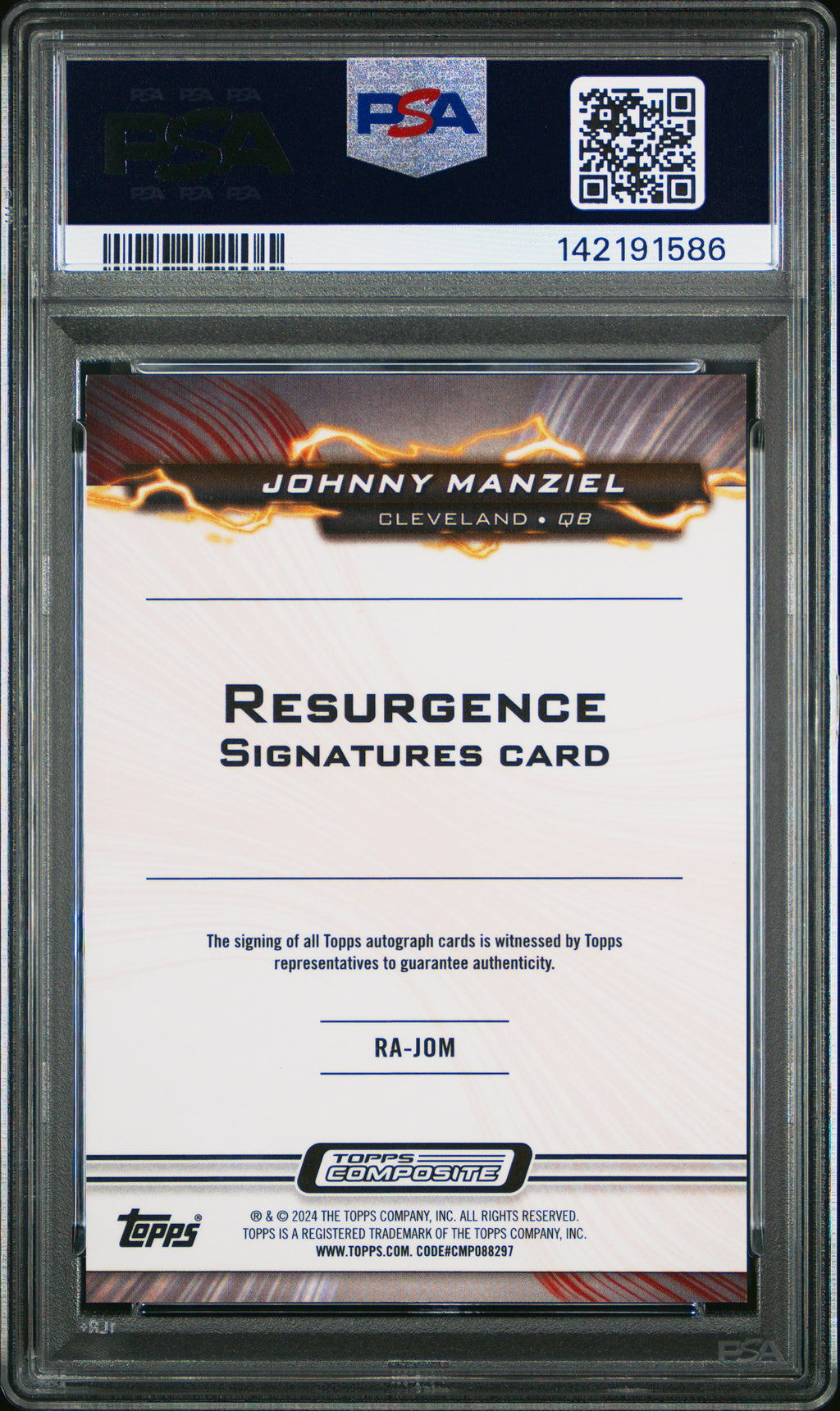 2023 Topps Composite Resurgence Signatures Johnny Manziel #RAJOM Blue PSA 10