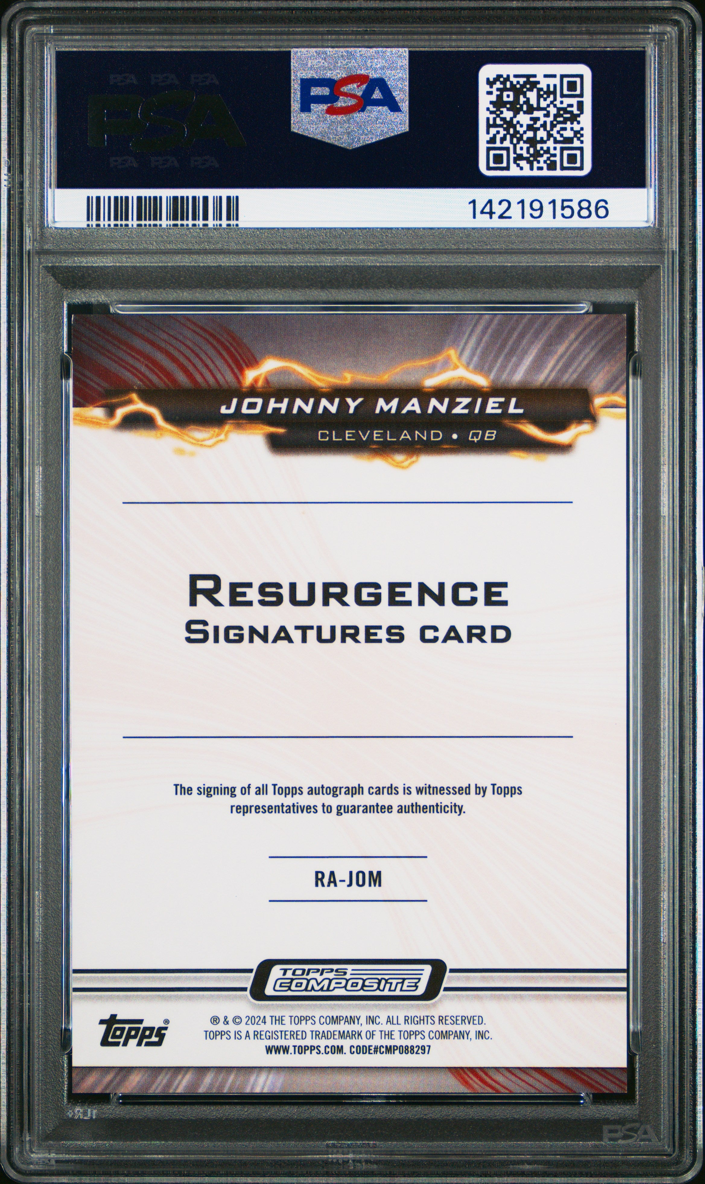 2023 Topps Composite Resurgence Signatures Johnny Manziel #RAJOM Blue PSA 10