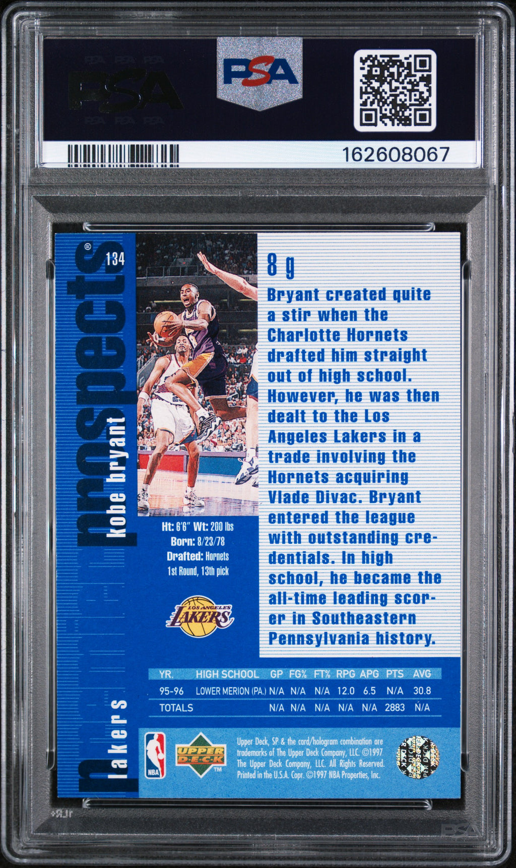 1996 SP Kobe Bryant #134
