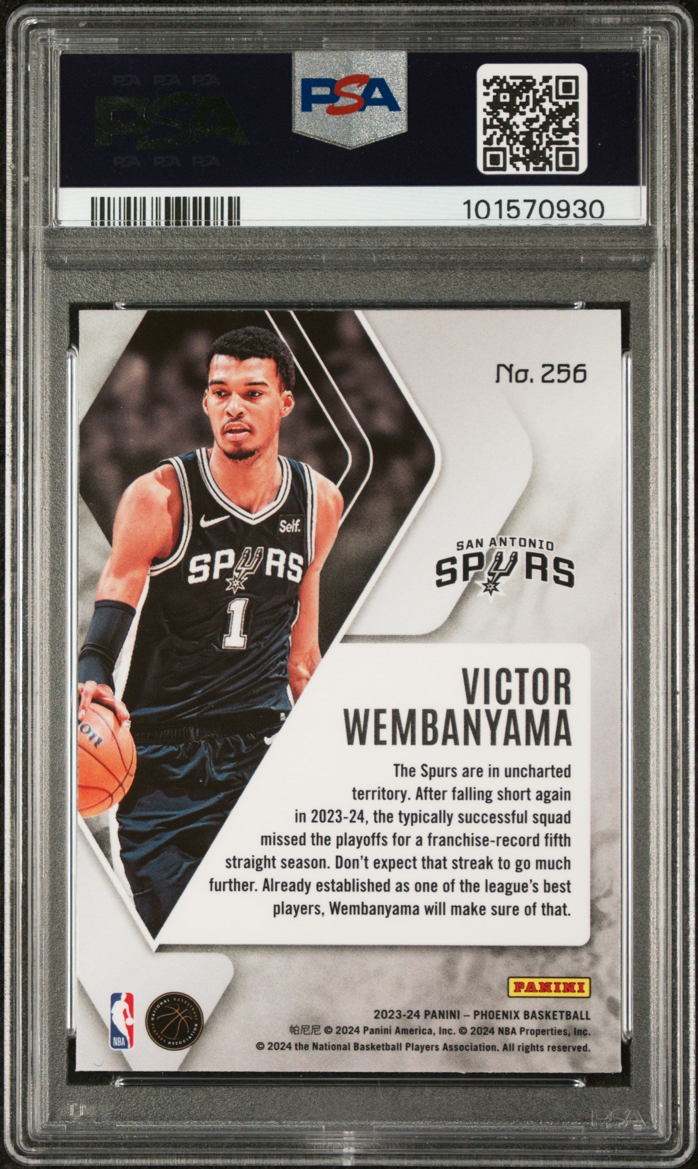 2023 Panini Phoenix Victor Wembanyama #256 Teal Lazer PSA 10