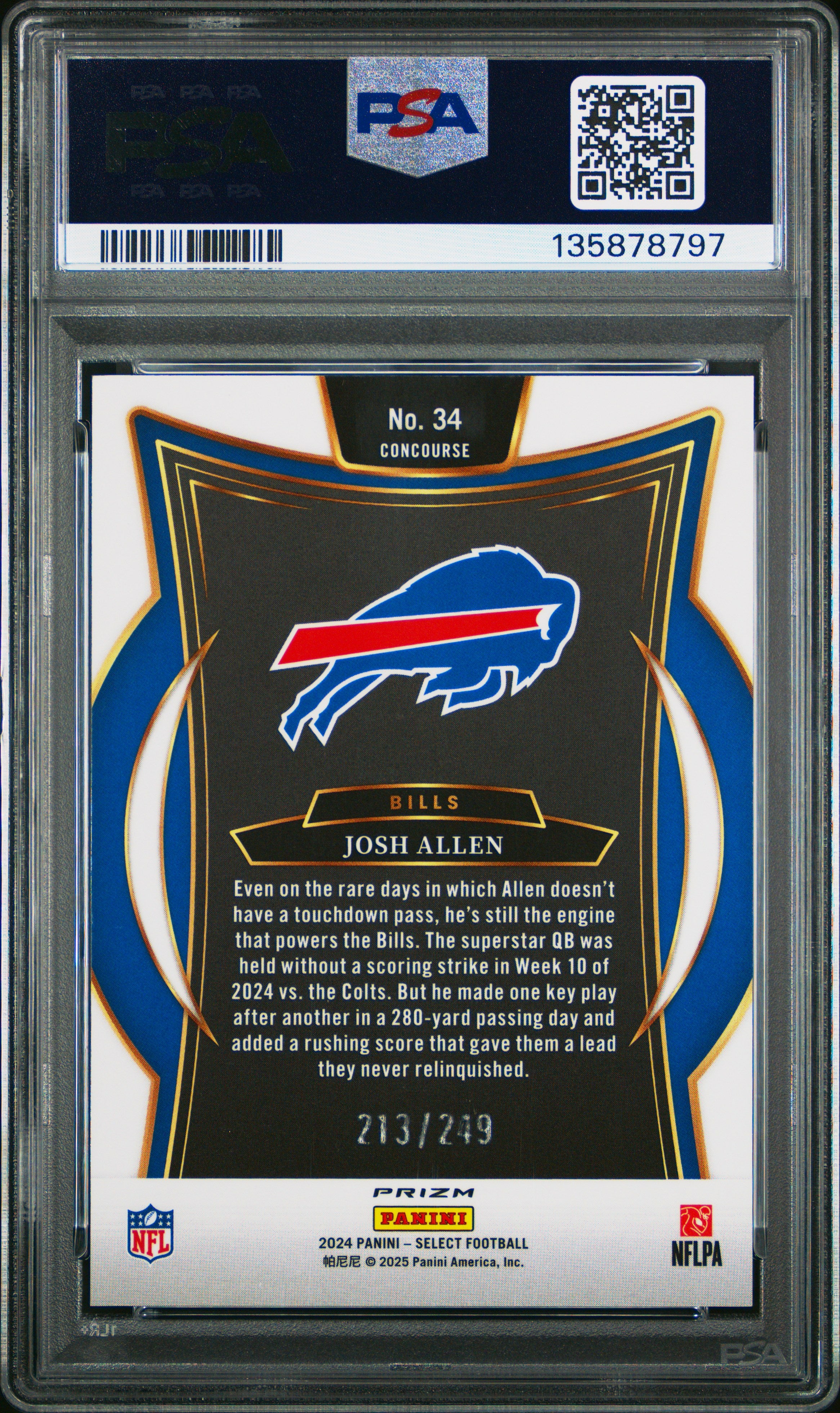 2024 Panini Select Josh Allen #34 Red Shock PSA 9