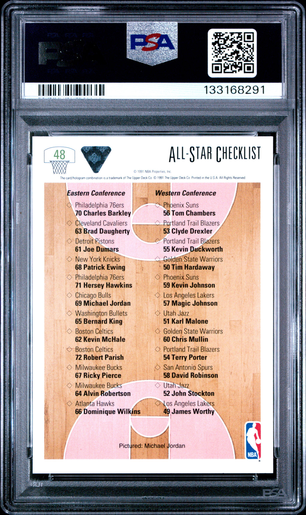 1991 Upper Deck Michael Jordan #48 All Star Checklist PSA 9