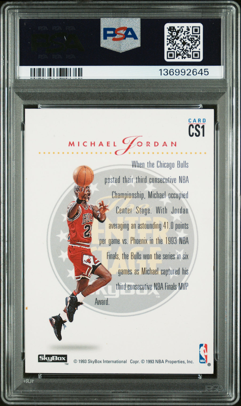 1993 Skybox Premium Center Stage Michael Jordan #CS1