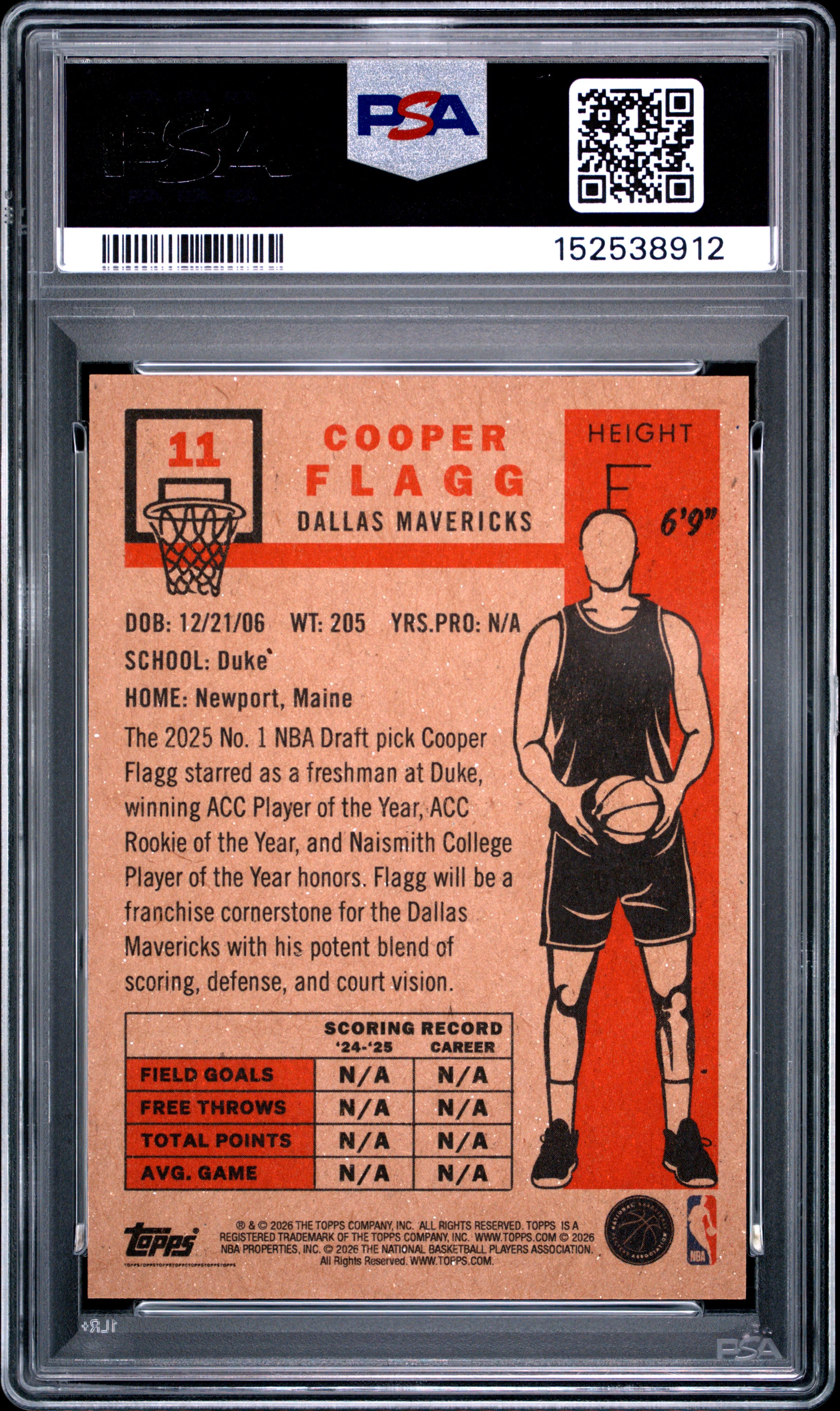 2026 Topps Living Cooper Flagg #11 PSA 9
