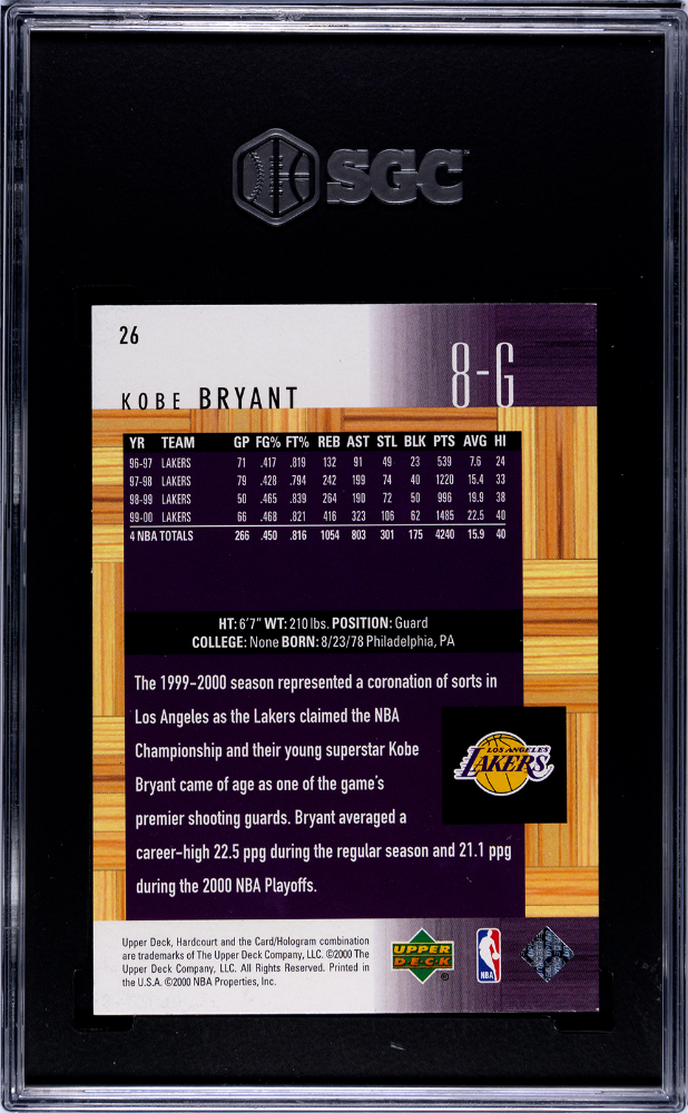 2000 Upper Deck Hardcourt Kobe Bryant #26