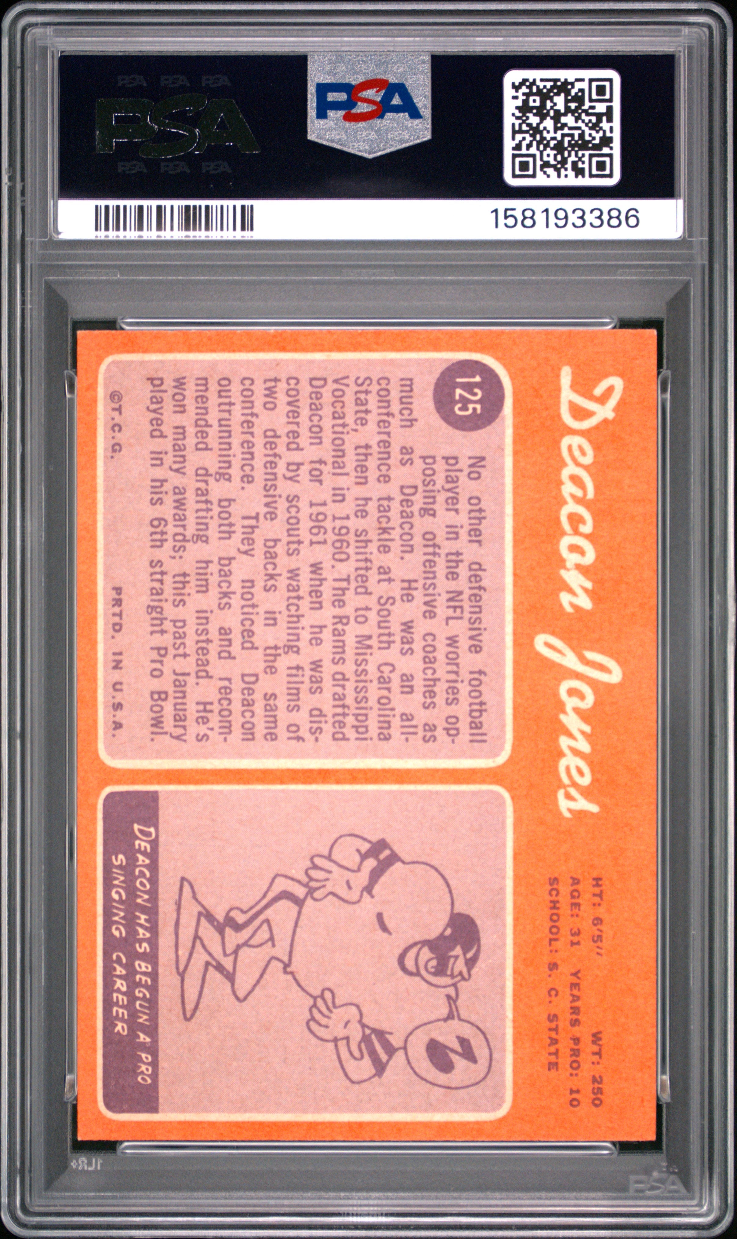 1970 Topps Deacon Jones #125 PSA 6