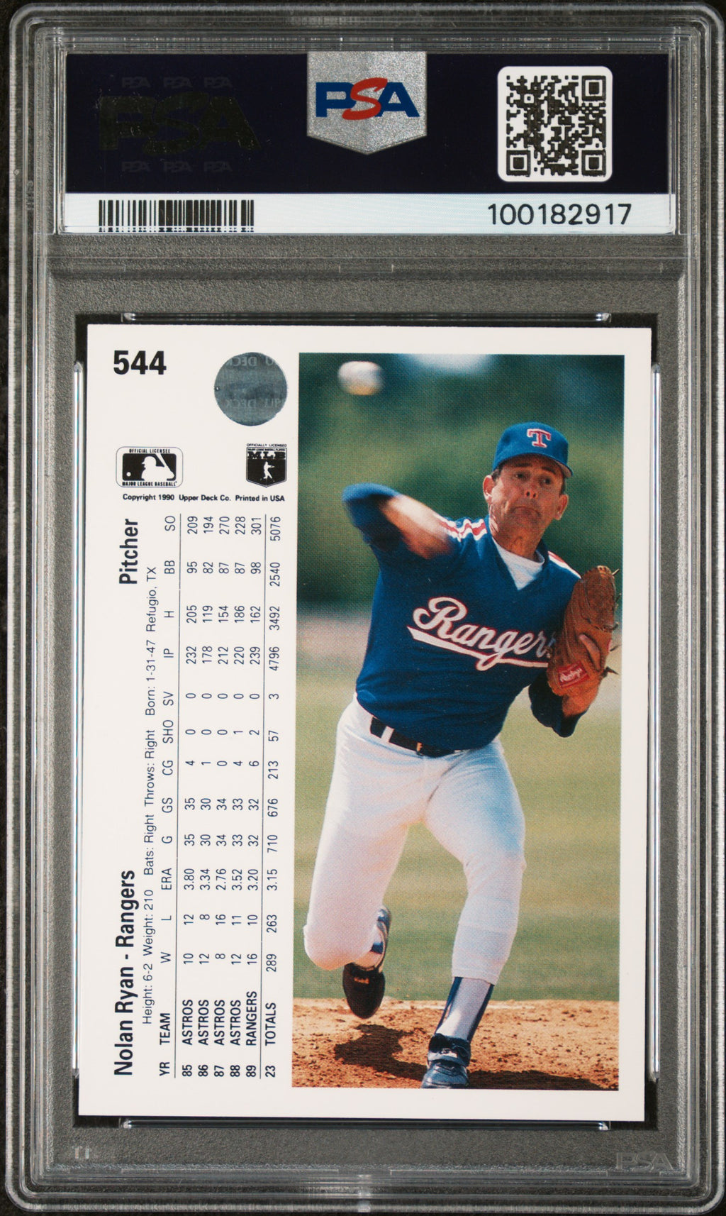 1990 Upper Deck Nolan Ryan #544