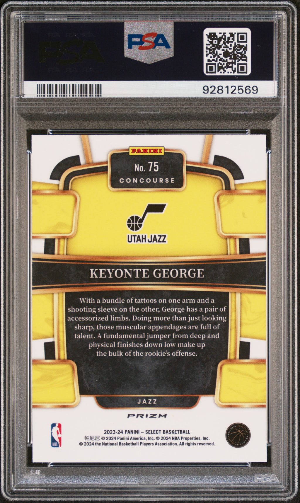 2023 Panini Select Keyonte George #75 Blue Cracked Ice PSA 10