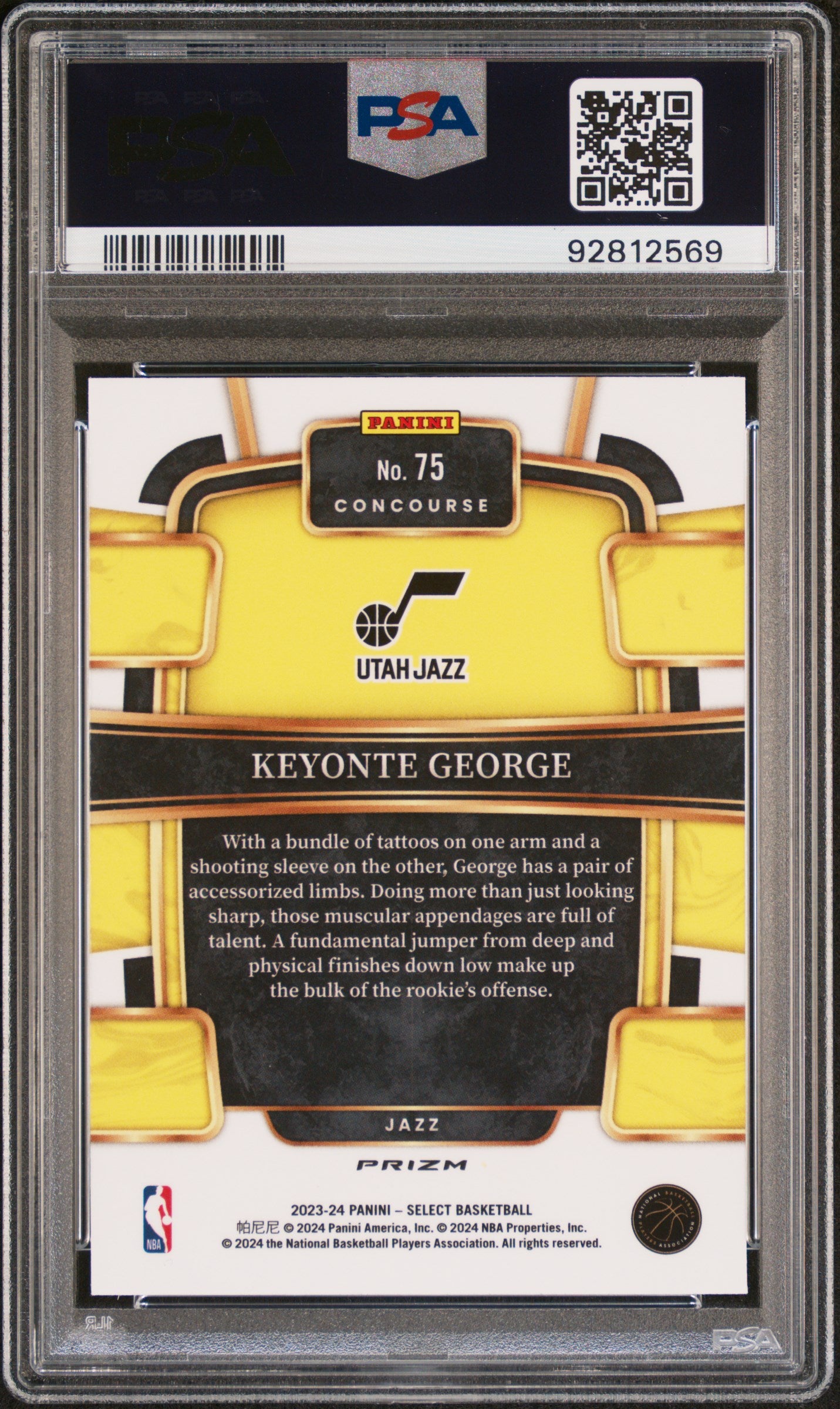 2023 Panini Select Keyonte George #75 Blue Cracked Ice PSA 10