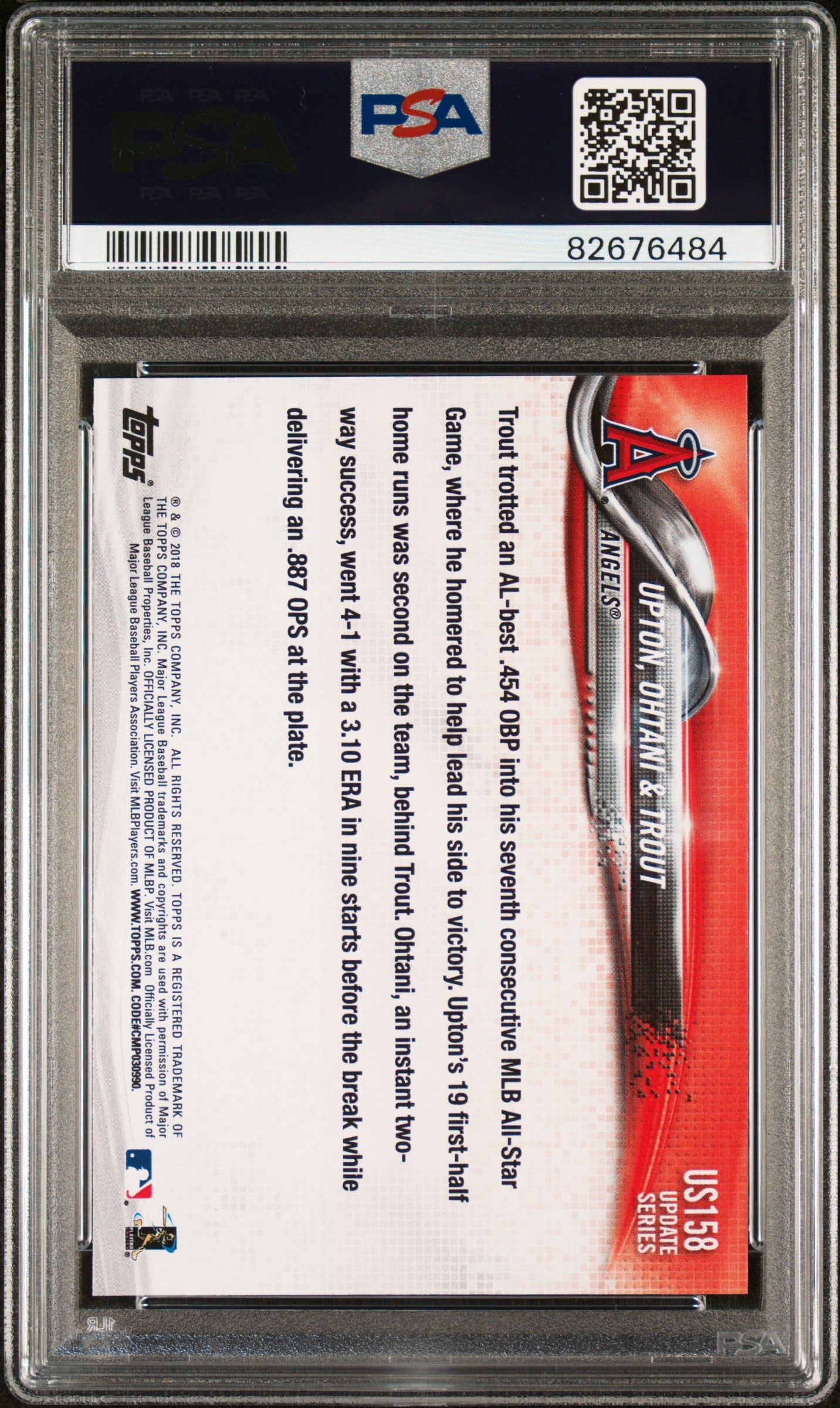 2018 Topps Update Ohtani Trout Upton #US158