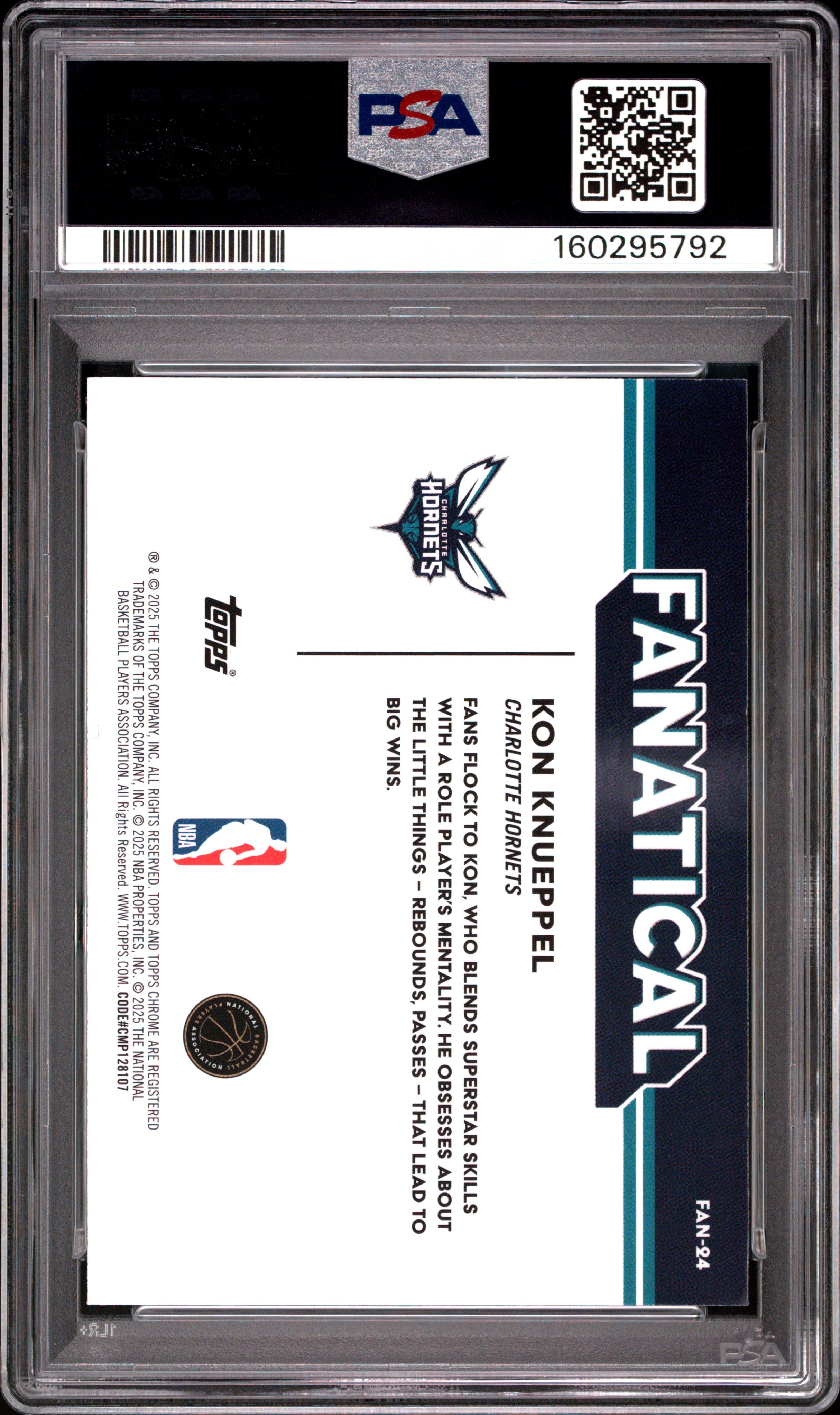 2025 Topps Chrome Fanatical Kon Knueppel #FAN-24 PSA 10