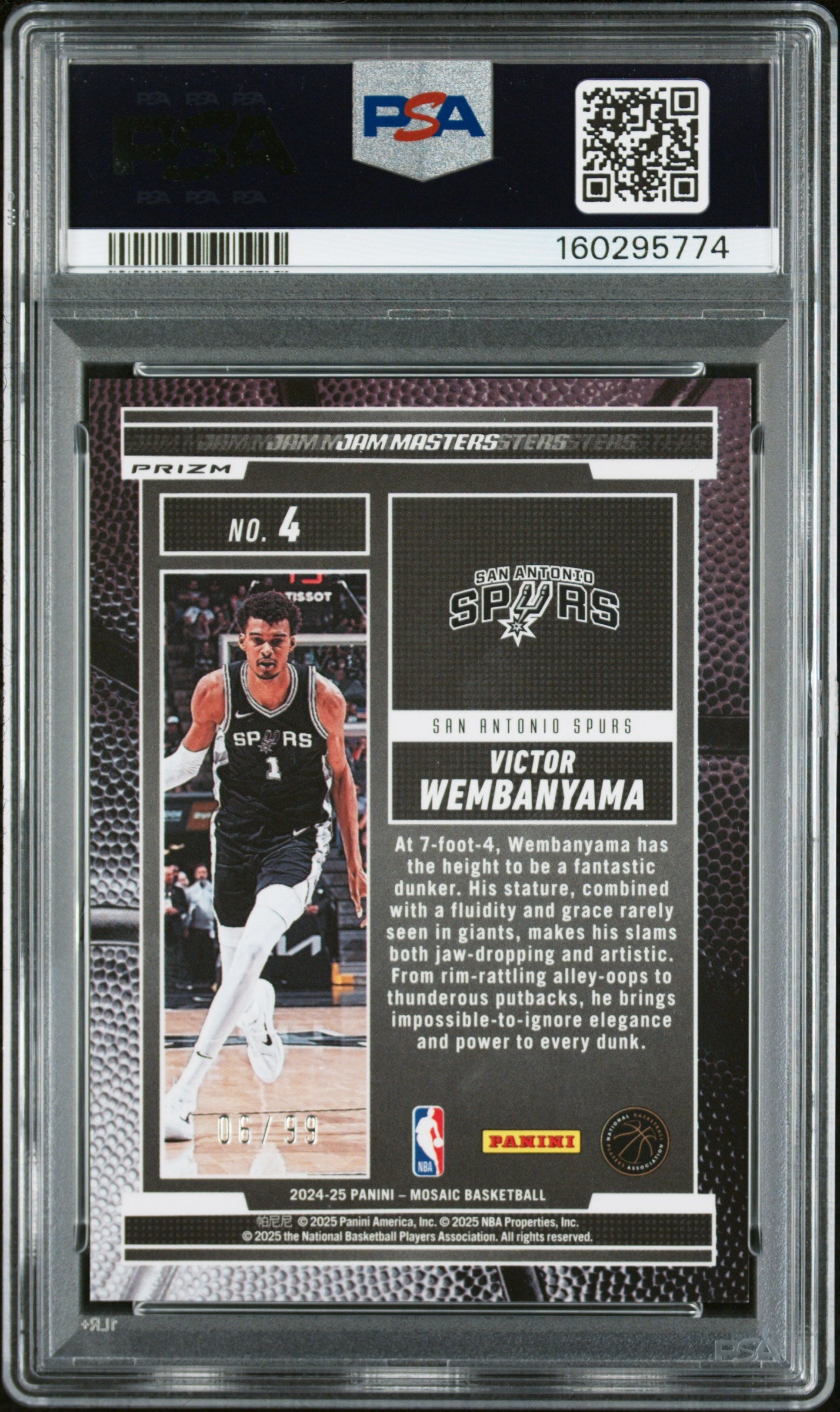2024 Panini Mosaic Jam Masters Victor Wembanyama #4 Reactive Ylw PSA 9 /99