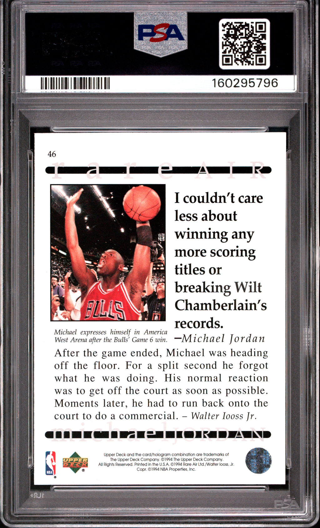 1994 Upper Deck MJ Rare Air Michael Jordan #46 PSA 9