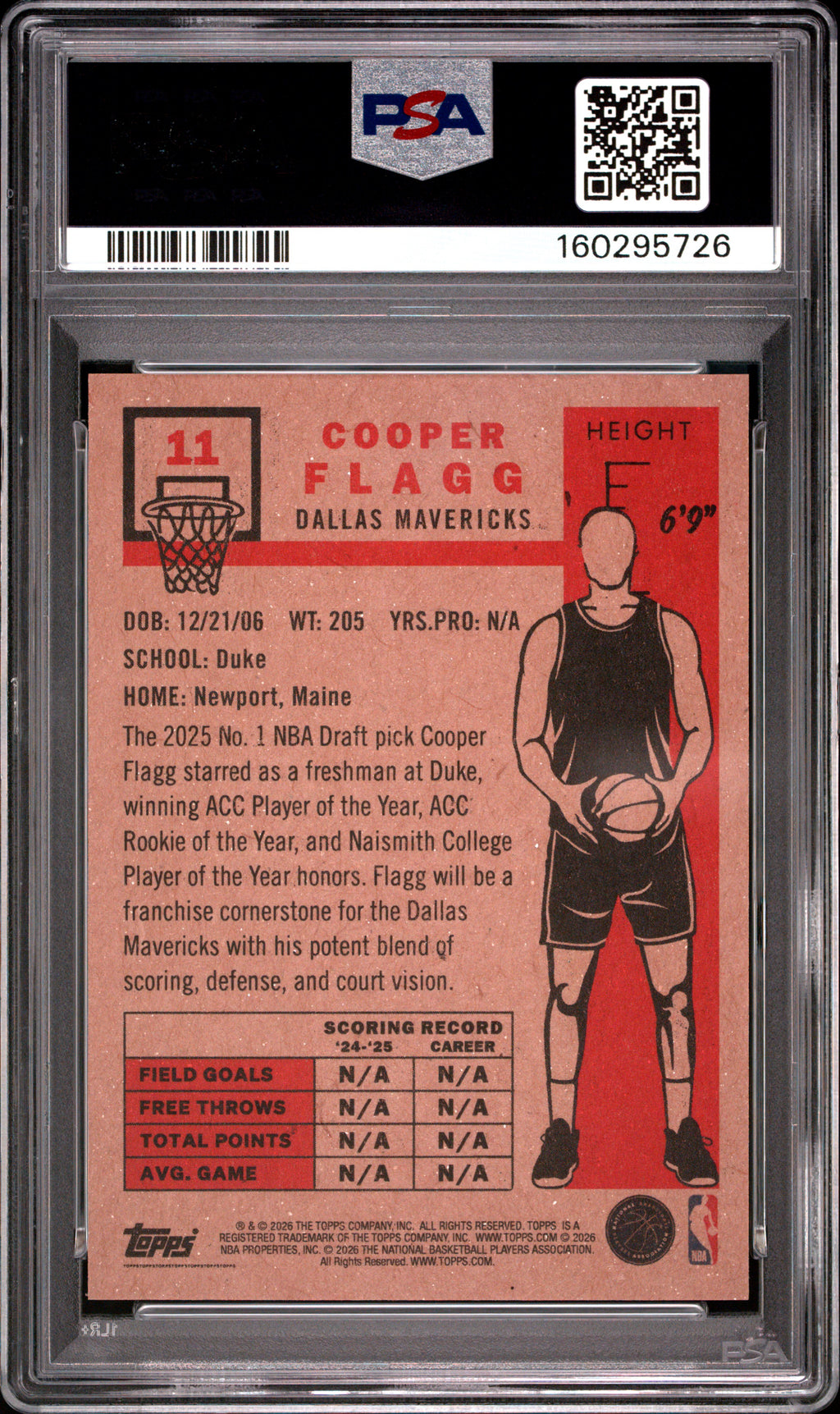 2026 Topps Living Cooper Flagg #11 PSA 9