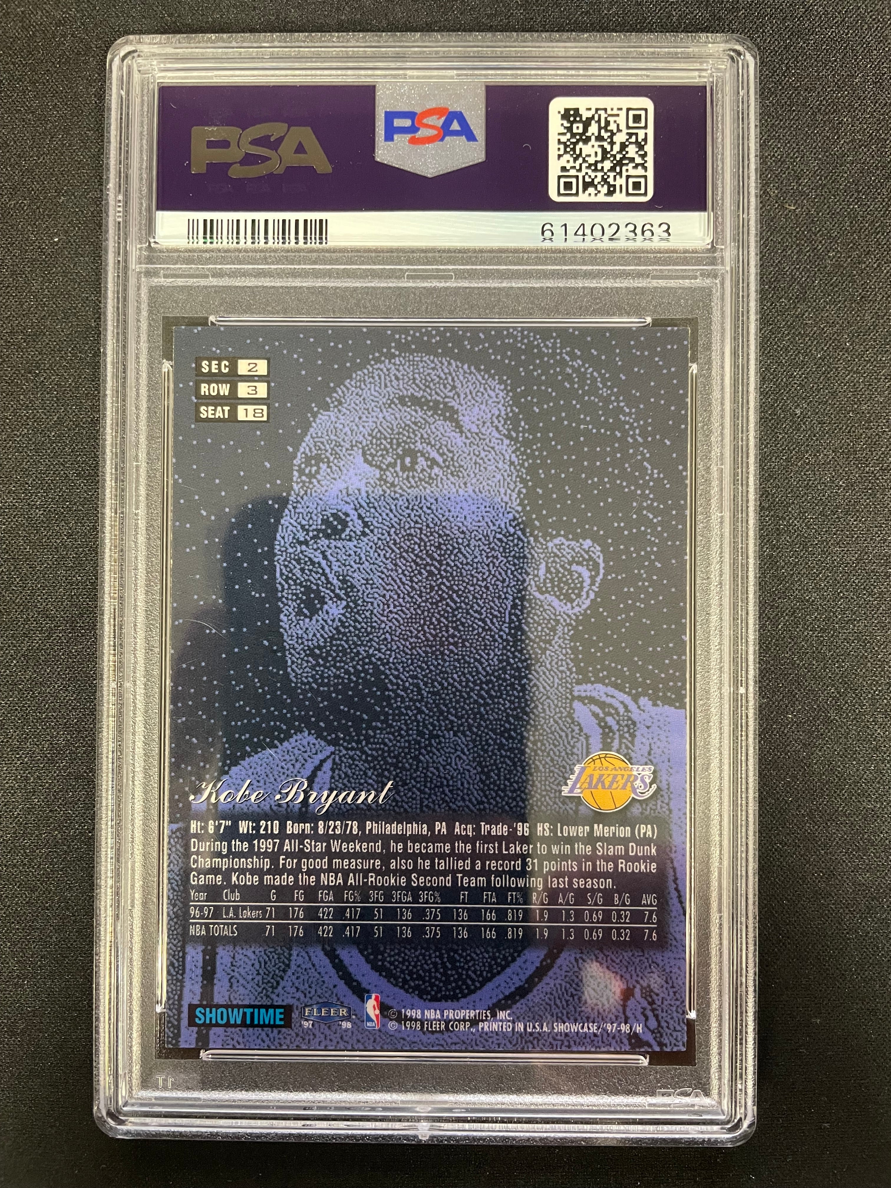 1997 Flair Showcase Kobe Bryant #18 Row 3