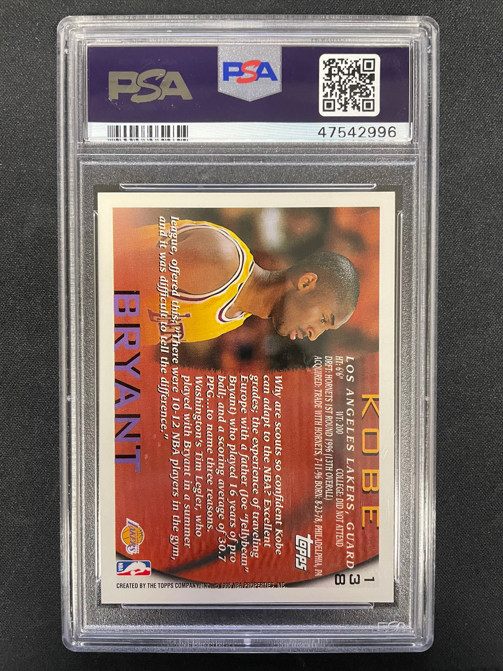 1996 Topps Kobe Bryant #138