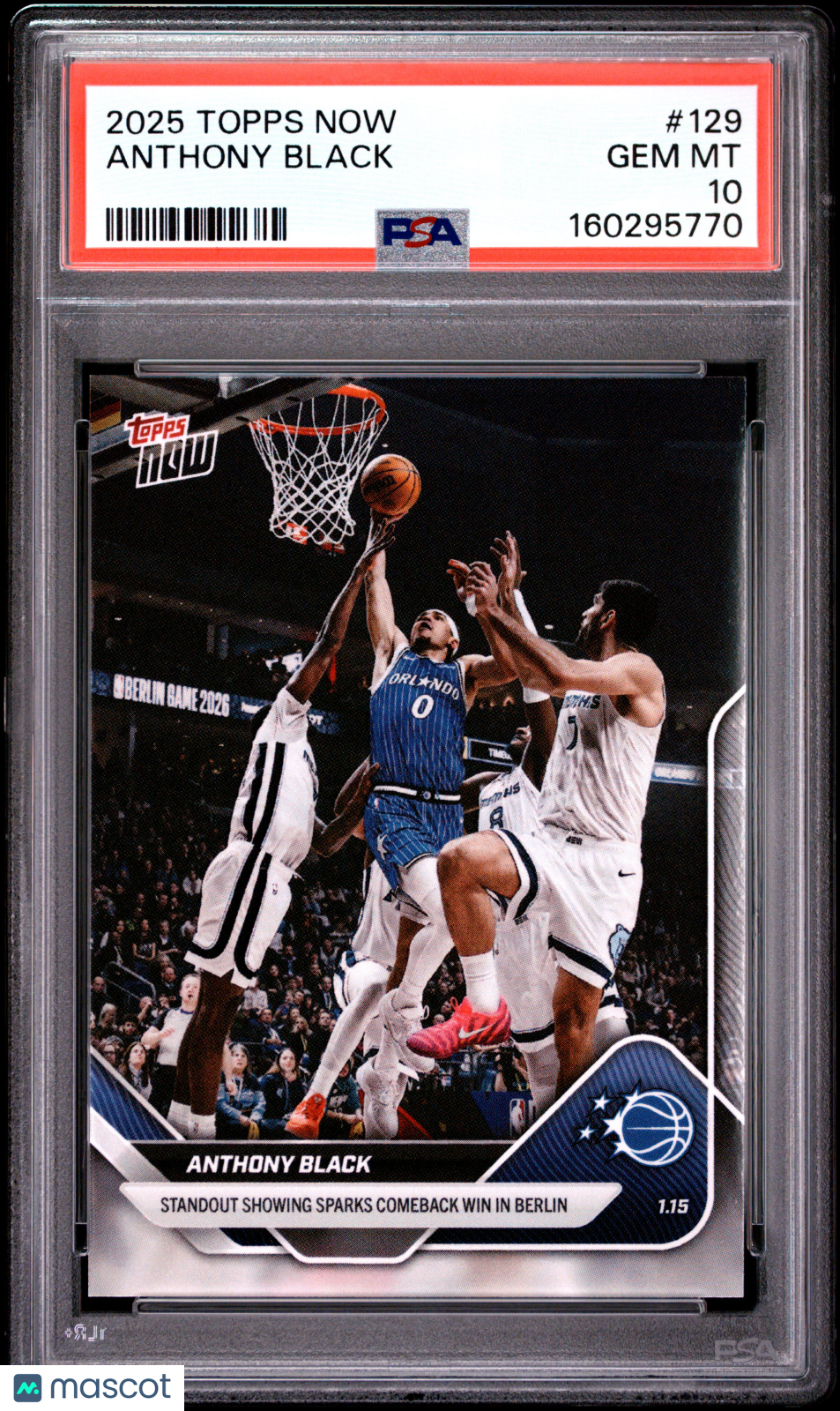 2025 Topps Now Anthony Black #129 PSA 10