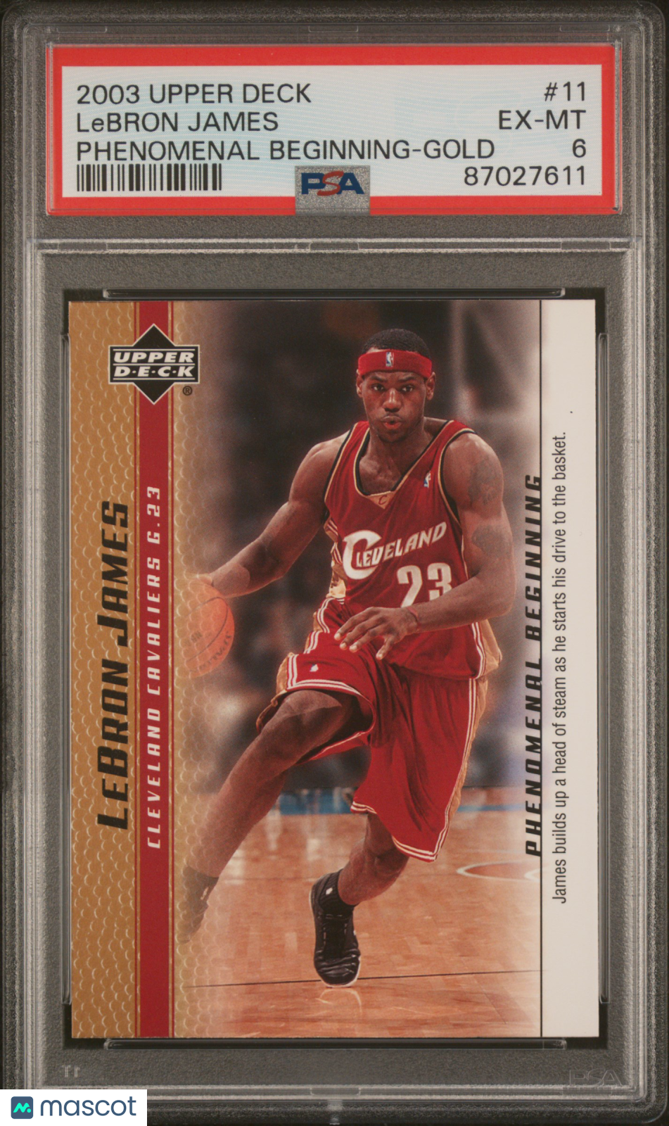 2003 Upper Deck LeBron James Phenomenal Beginnings LeBron James #11 Gold PSA 6