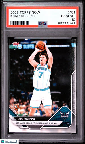 2025 Topps Now Kon Knueppel #151 PSA 10