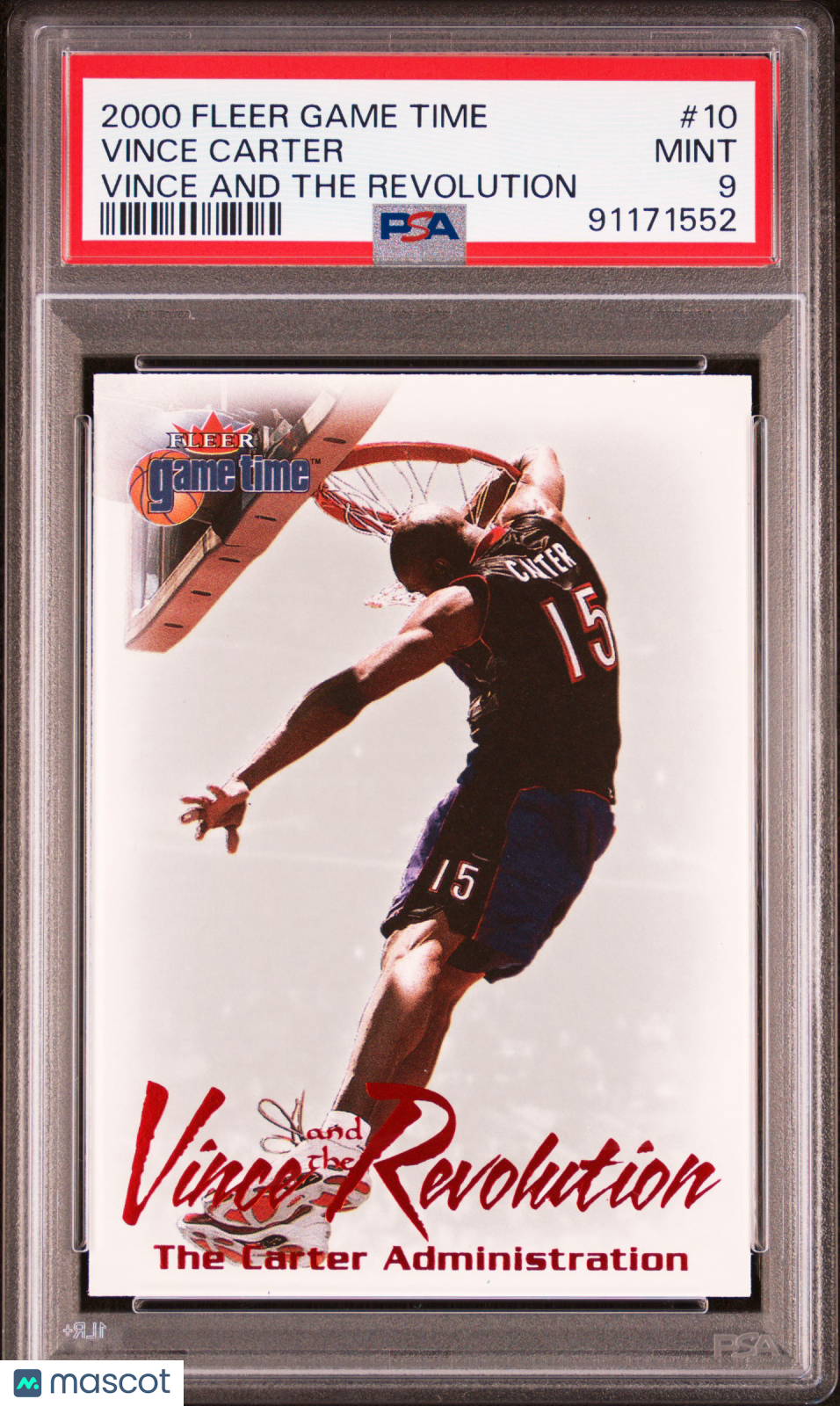 2000 Fleer Game Time Vince And The Revolution Vince Carter #10 PSA 9