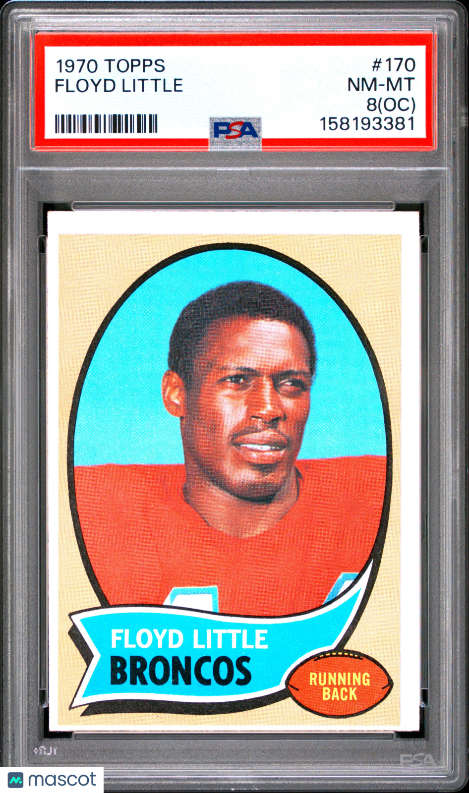 1970 Topps Floyd Little #170 Oc PSA 8