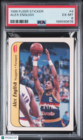 1986 Fleer Sticker Alex English #4